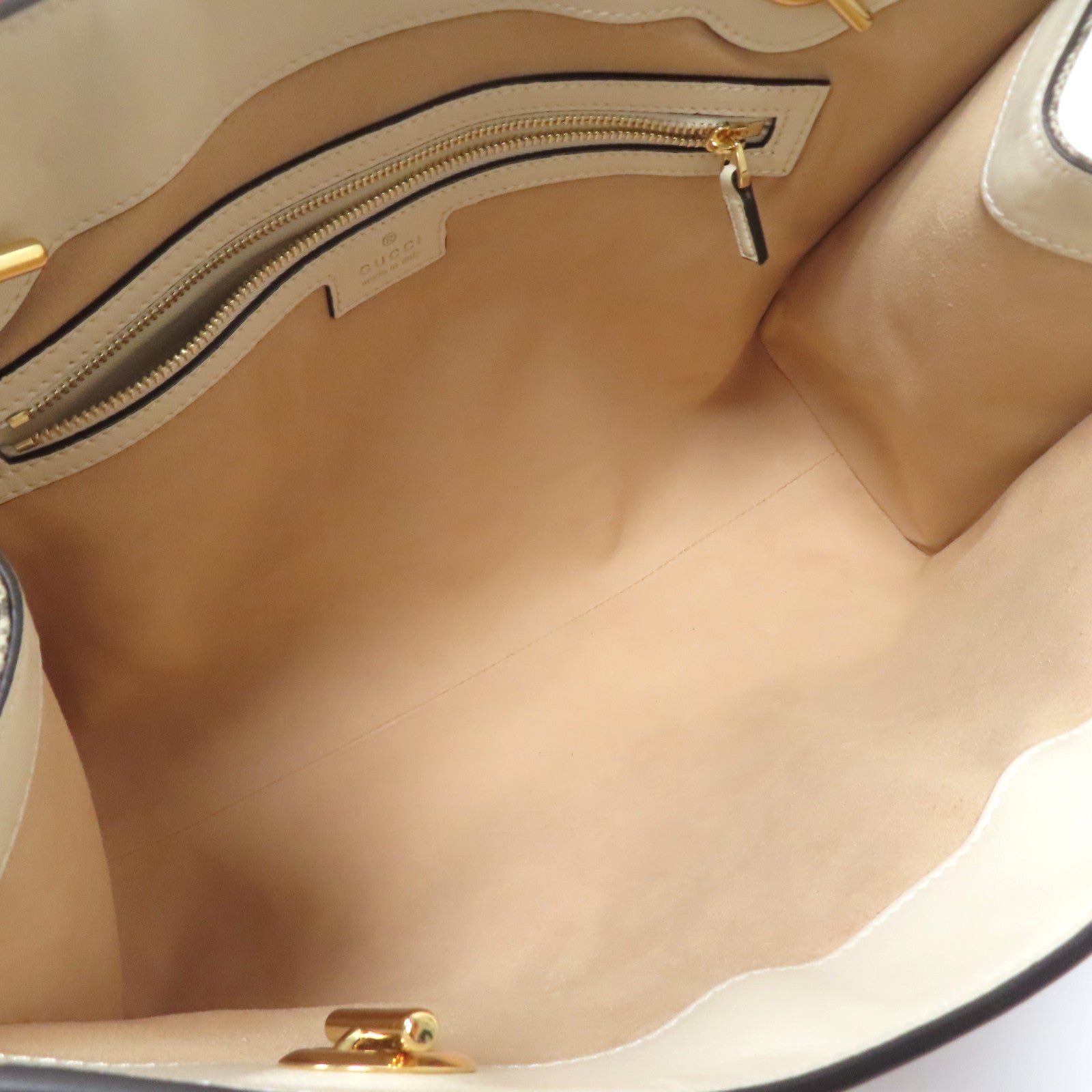 GUCCI 【激減優惠】塗層帆布Shoulder Bag金扣肩背袋啡色