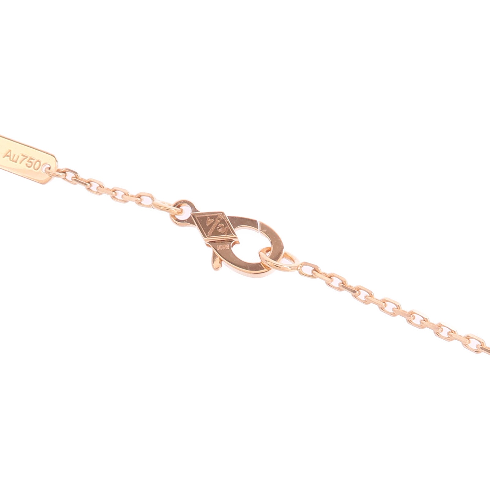 Van Cleef & Arpels 18K玫瑰金Vintage Alhambra Pendant珍珠母貝/鑽石項鍊