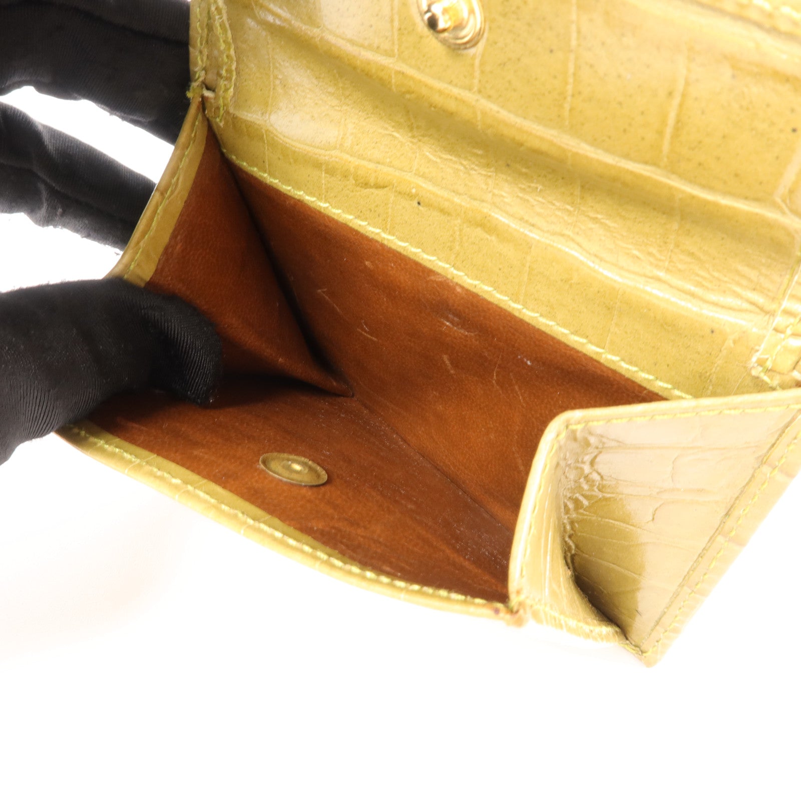 Salvatore Ferragamo 牛皮皮革Vara Bow Crocodile-Embossed Wallet錢包