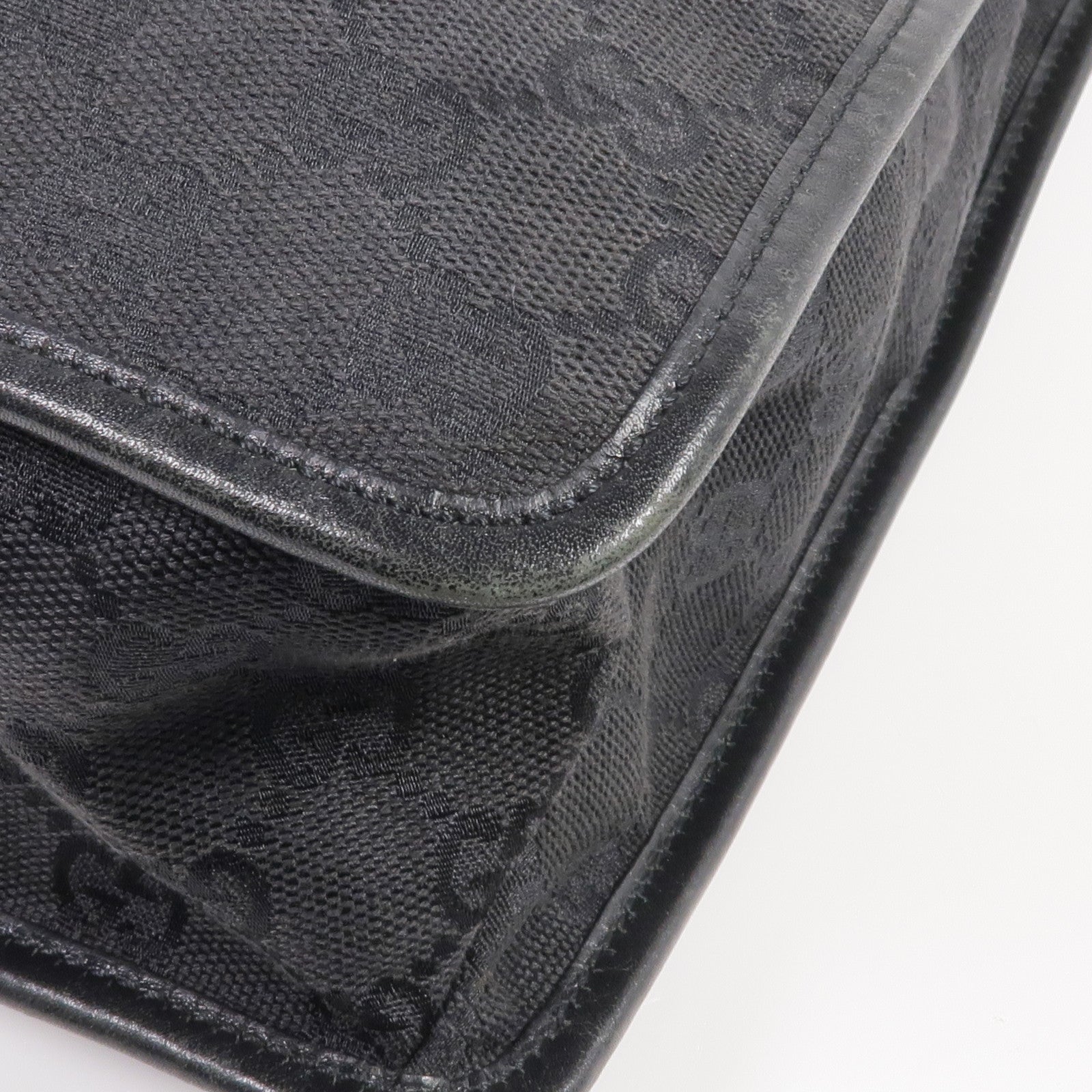 GUCCI 帆布Shoulder Bag銀扣肩背袋