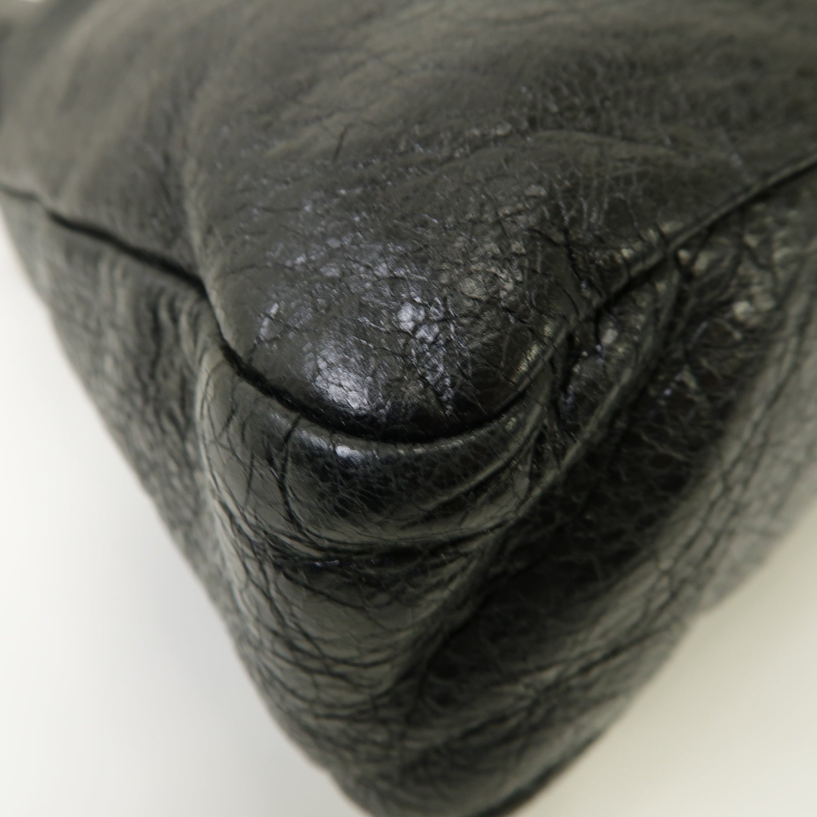 BALENCIAGA 牛皮皮革Giant Town銀扣手挽肩背兩用袋白色