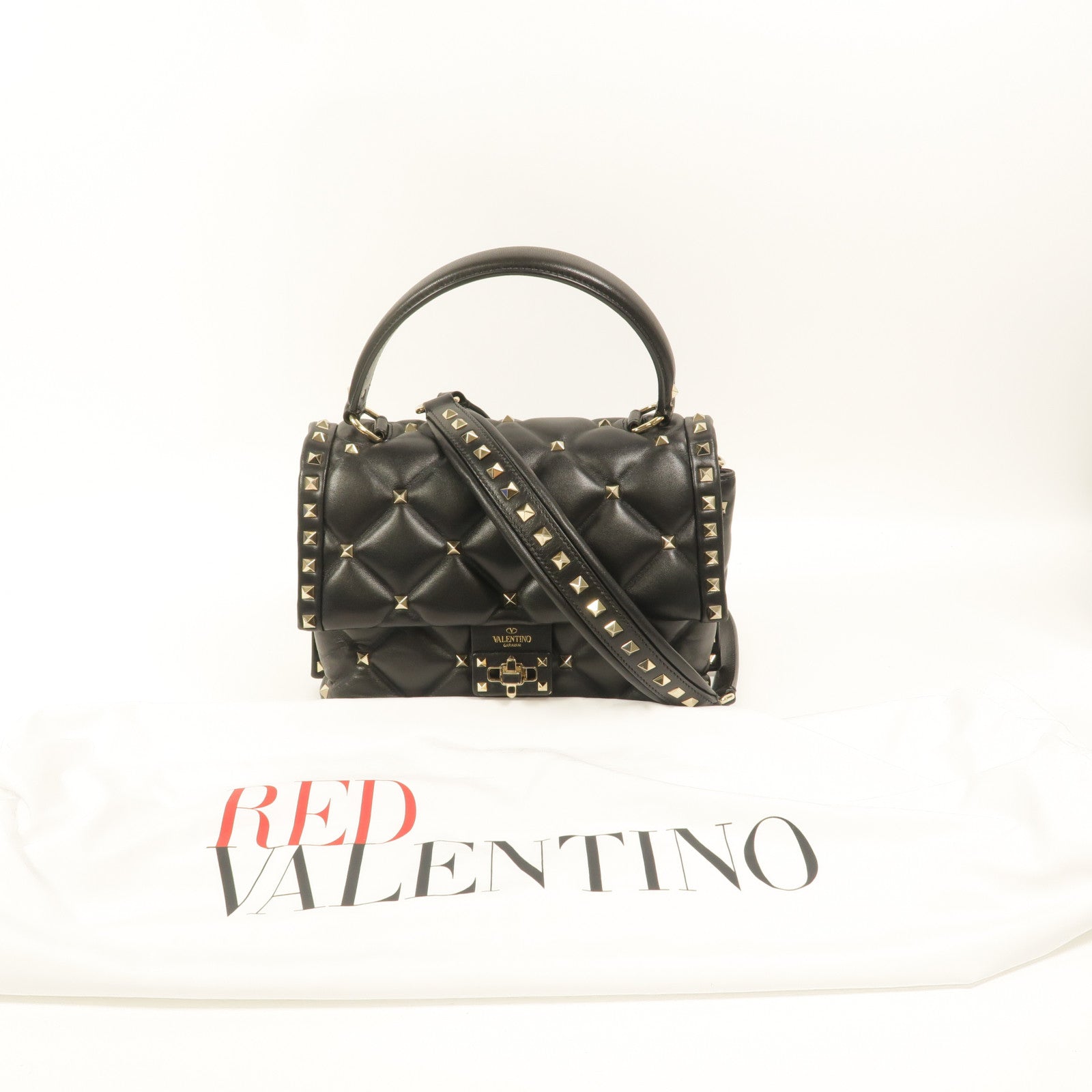 Valentino 羊皮皮革Candystud手挽肩背兩用袋