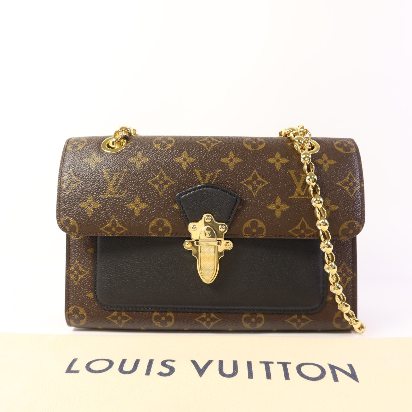 LOUIS VUITTON Monogram Victoire金扣鏈帶肩背袋