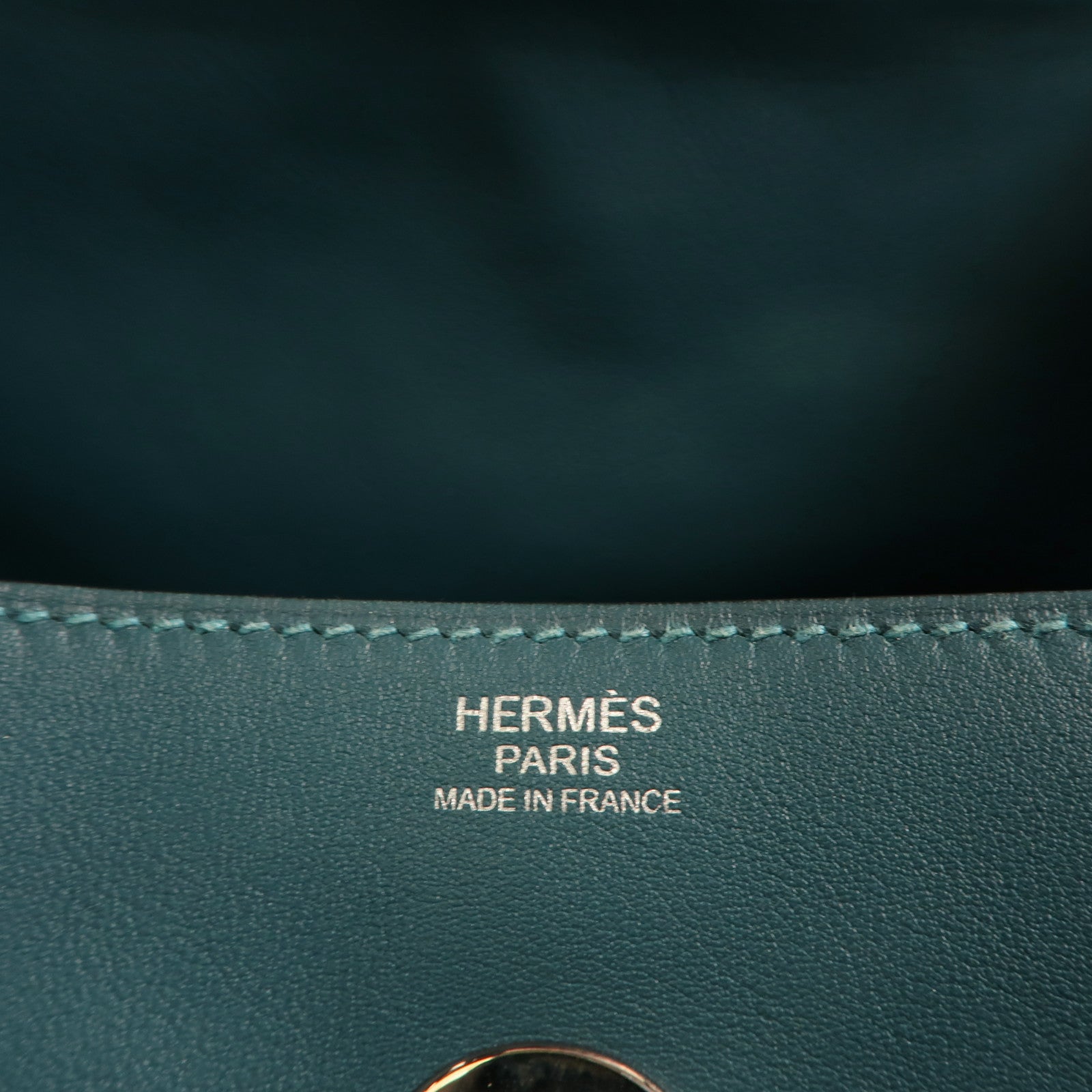 HERMES Swift皮革Lindy 30銀扣手挽肩背兩用袋Bleu De Galice