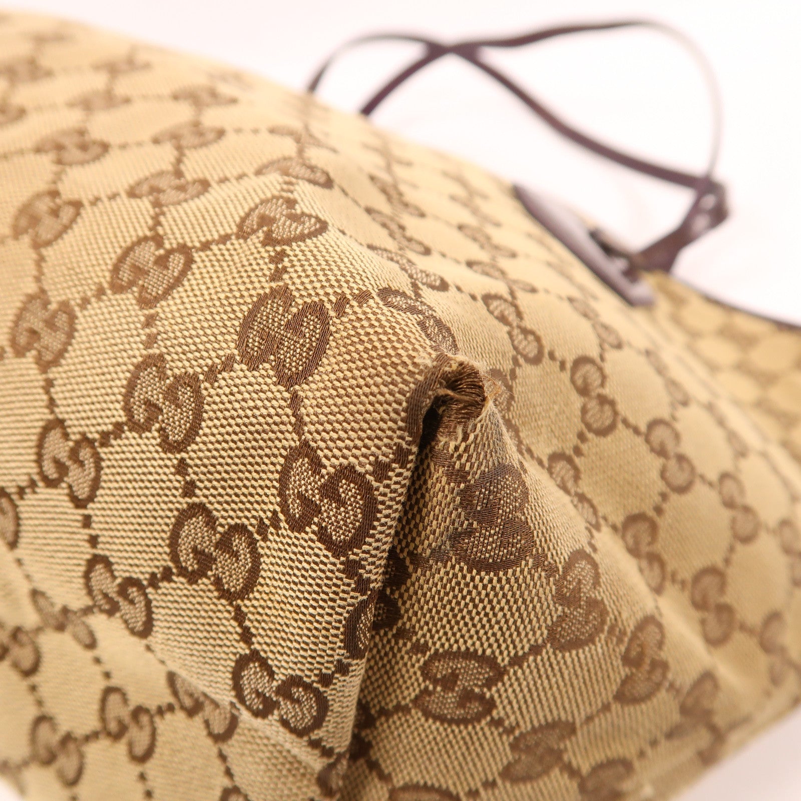 GUCCI 帆布Tote Bag金扣肩背袋