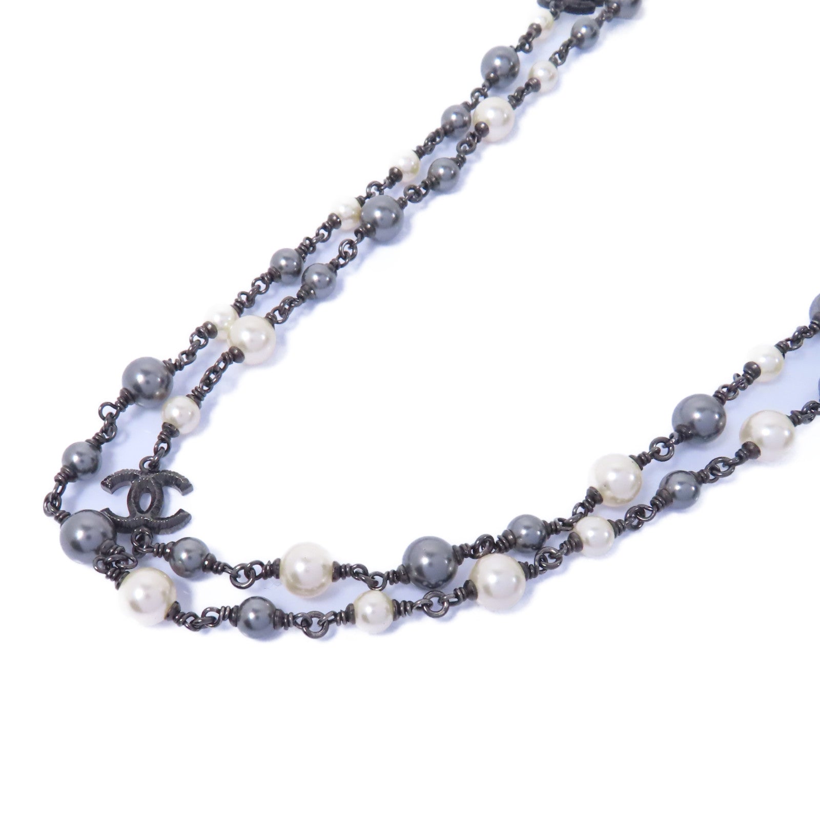 CHANEL 【激減優惠】金屬Necklace項鍊白色/銀色