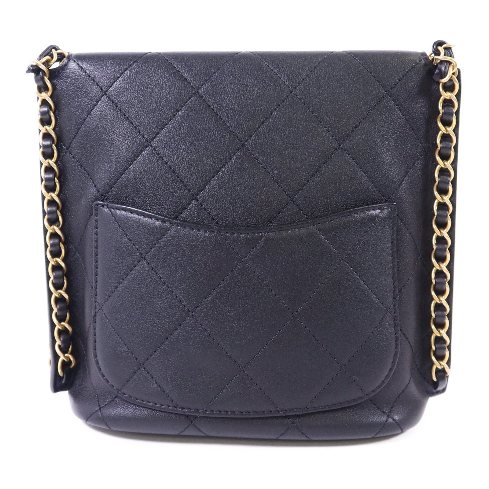 CHANEL 牛皮皮革Chain Shoulder Bag金扣鏈帶肩背袋