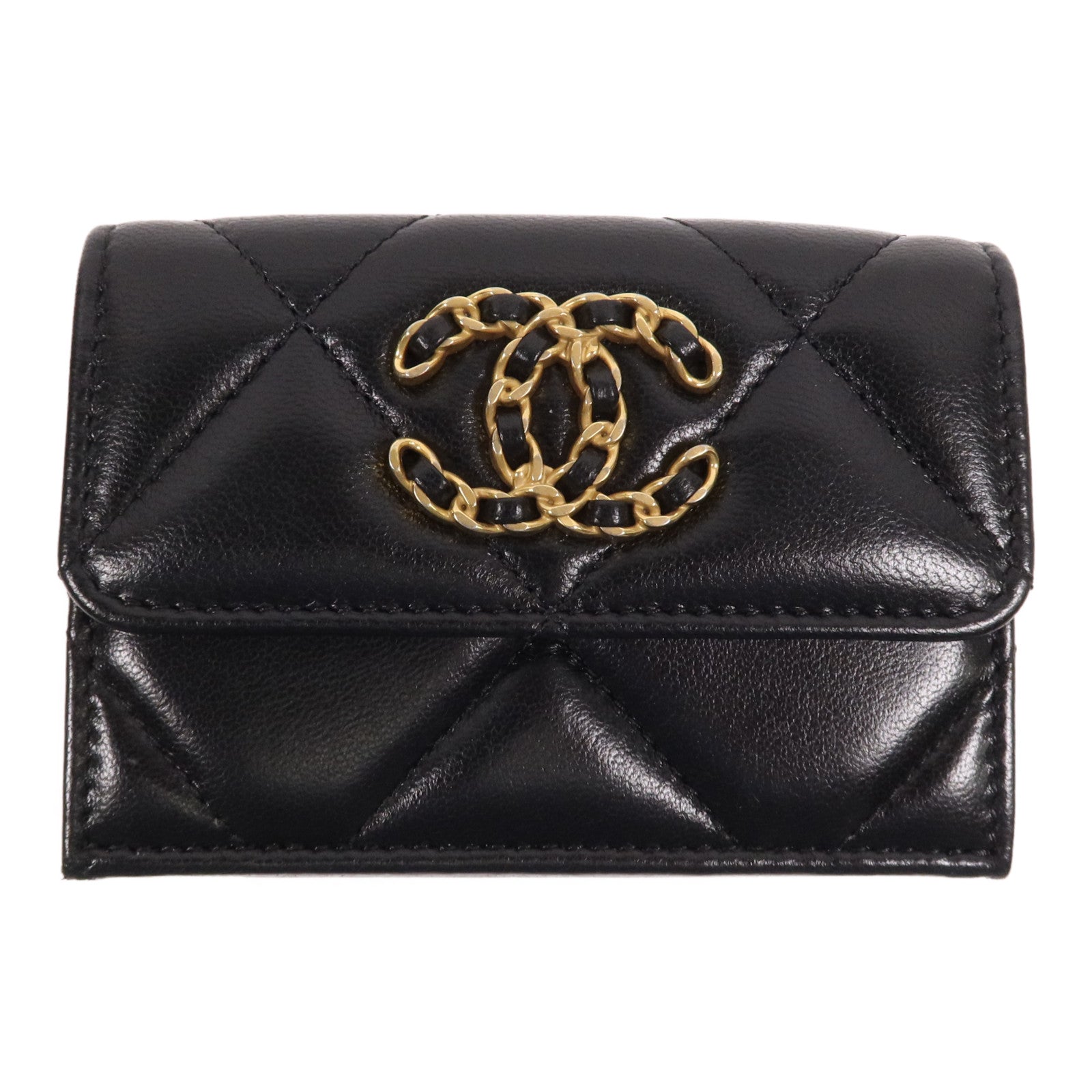 CHANEL 羊皮皮革C19 Wallet金扣錢包