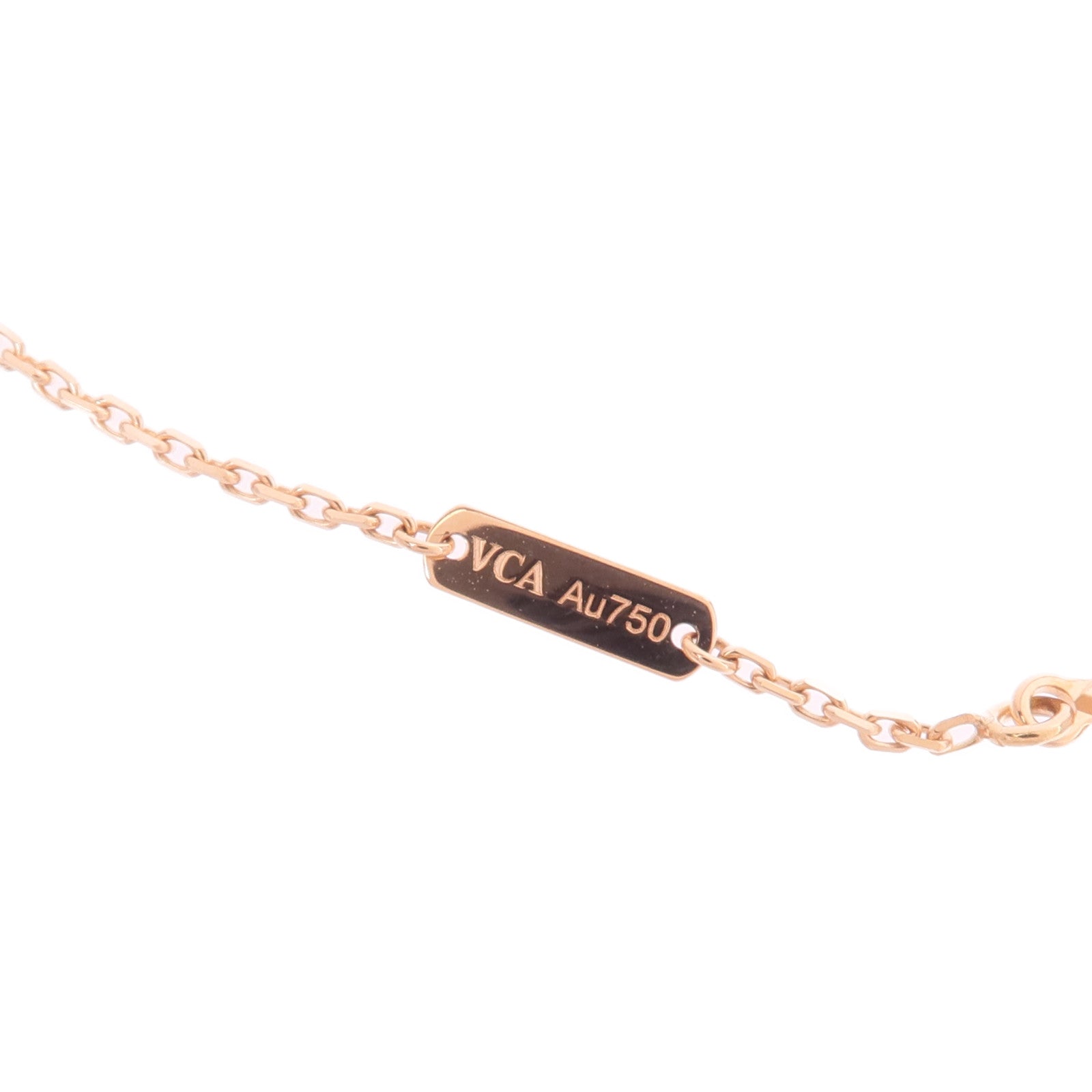 Van Cleef & Arpels 18K玫瑰金Vintage Alhambra Pendant珍珠母貝/鑽石項鍊