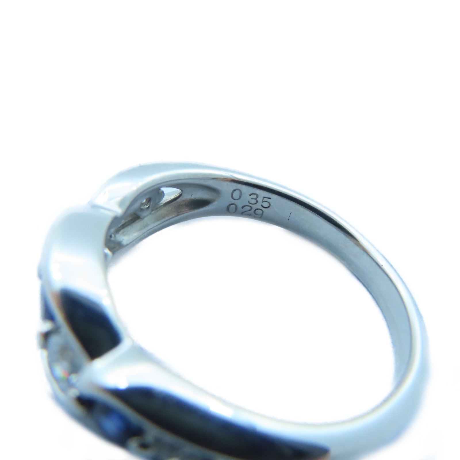JEWELRY 【激減優惠】PT900白金Sapphire/Diamond Ring 0.35ct藍寶石/0.29ct鑽石戒指US#6.25