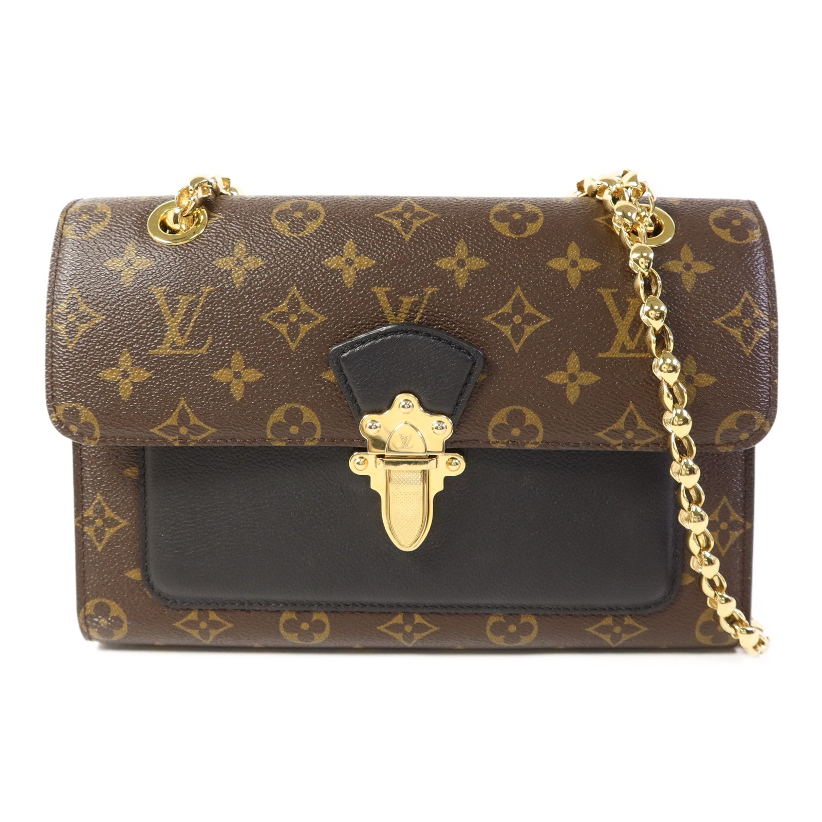 LOUIS VUITTON Monogram Victoire金扣鏈帶肩背袋