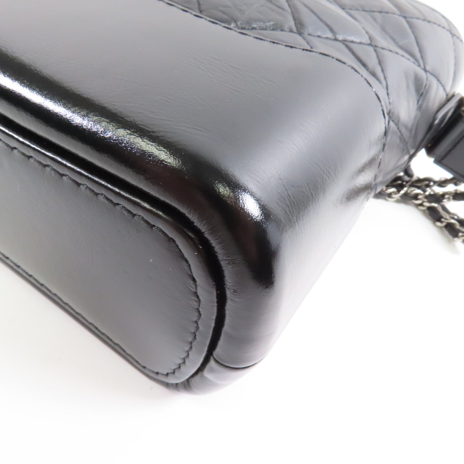 CHANEL CC Gabrielle Medium Chain Shoulder Bag AS1521 Calfskin Leather Black