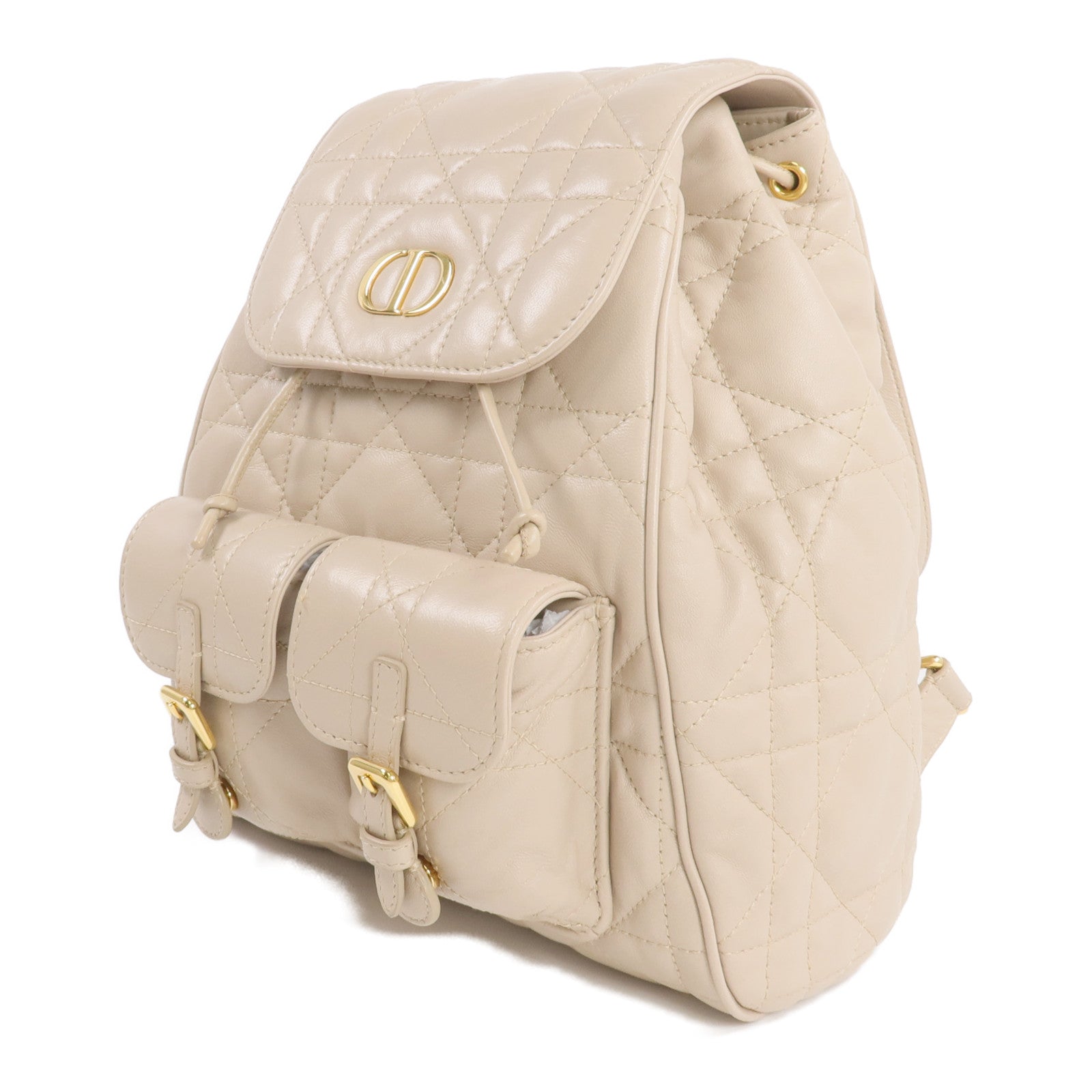 Dior 羊皮皮革Caro Backpack金扣背包