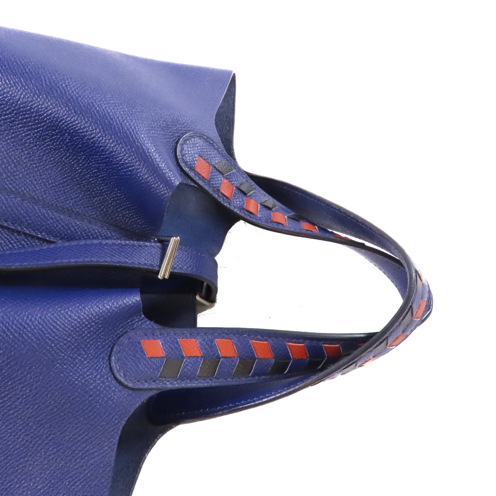 HERMES Epsom皮革Picotin PM Tote Bag銀扣手挽袋藍色