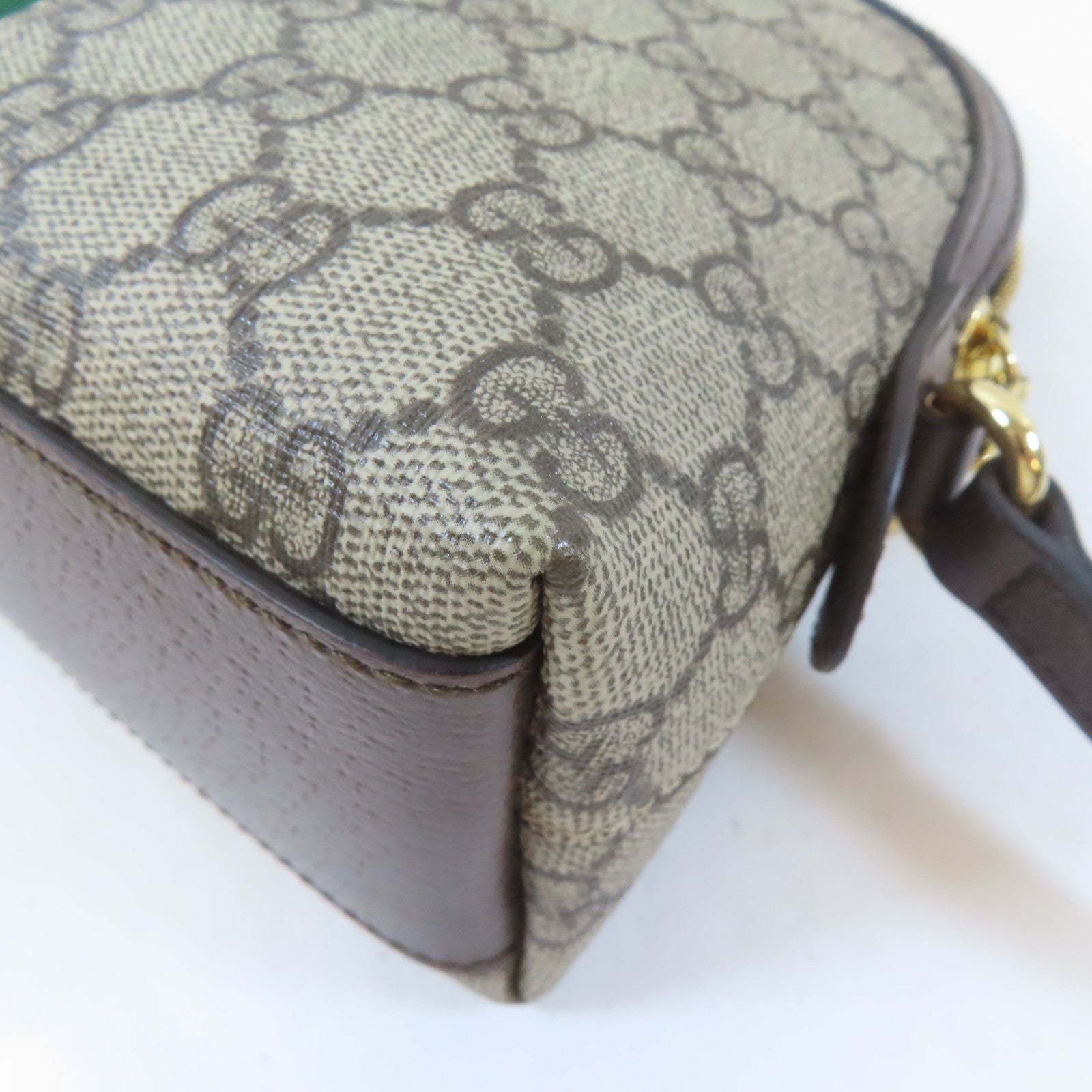 GUCCI 塗層帆布Ophidia GG金扣肩背袋啡色