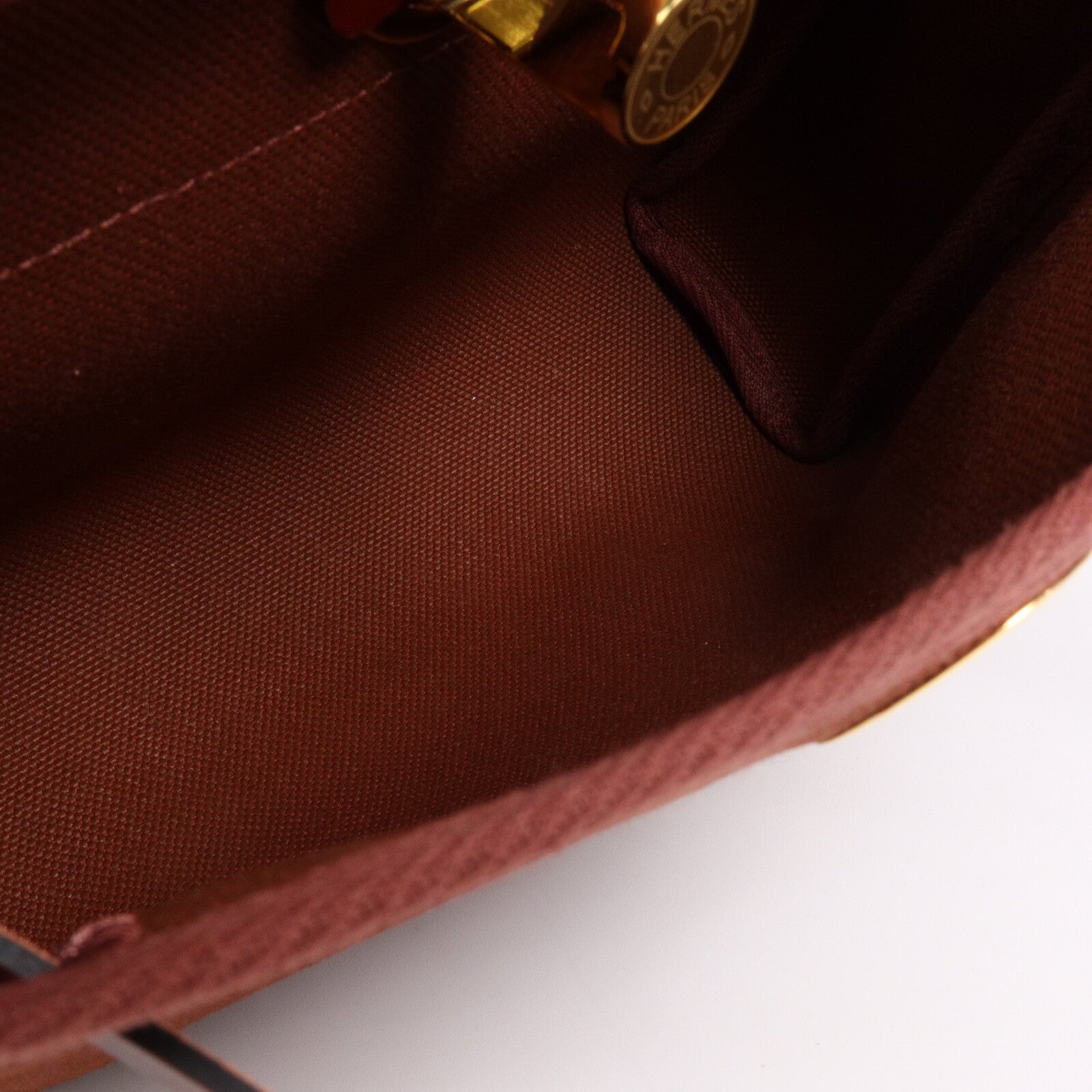 HERMES 帆布/皮革Mini Herbag肩背袋Rouge H