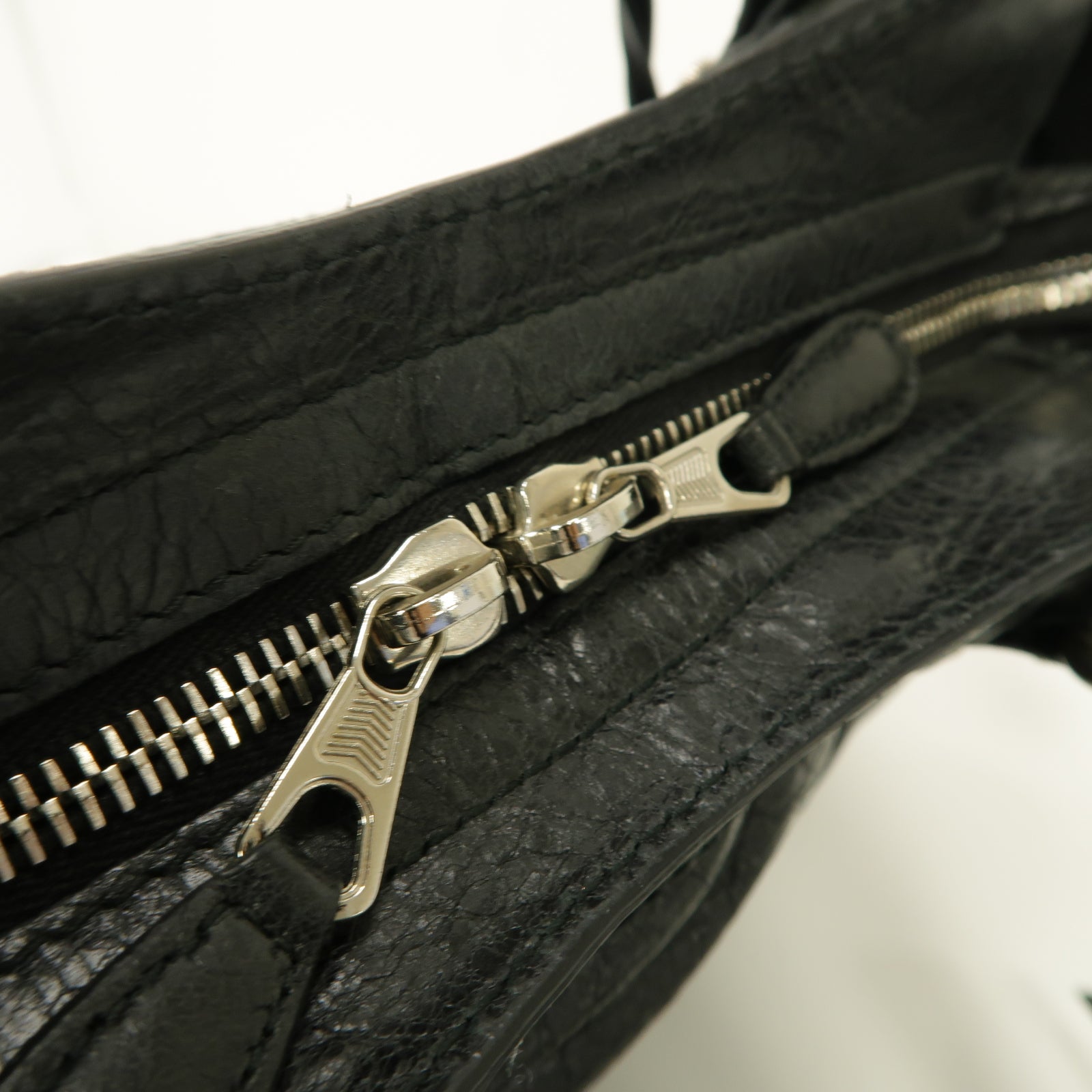 BALENCIAGA 牛皮皮革Giant Town銀扣手挽肩背兩用袋白色