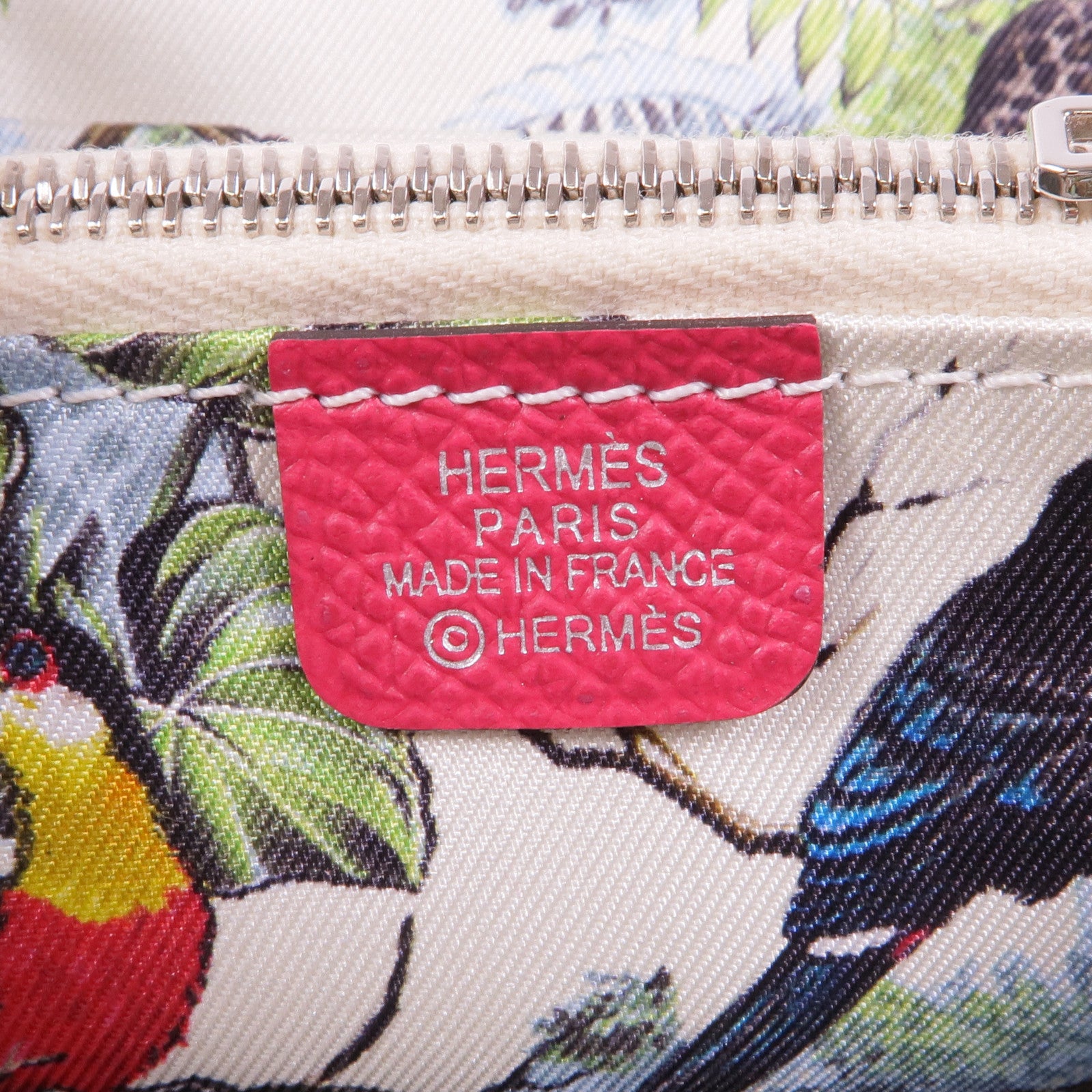 HERMES Epsom皮革Silk'In Compact Wallet銀扣錢包Rose Extreme