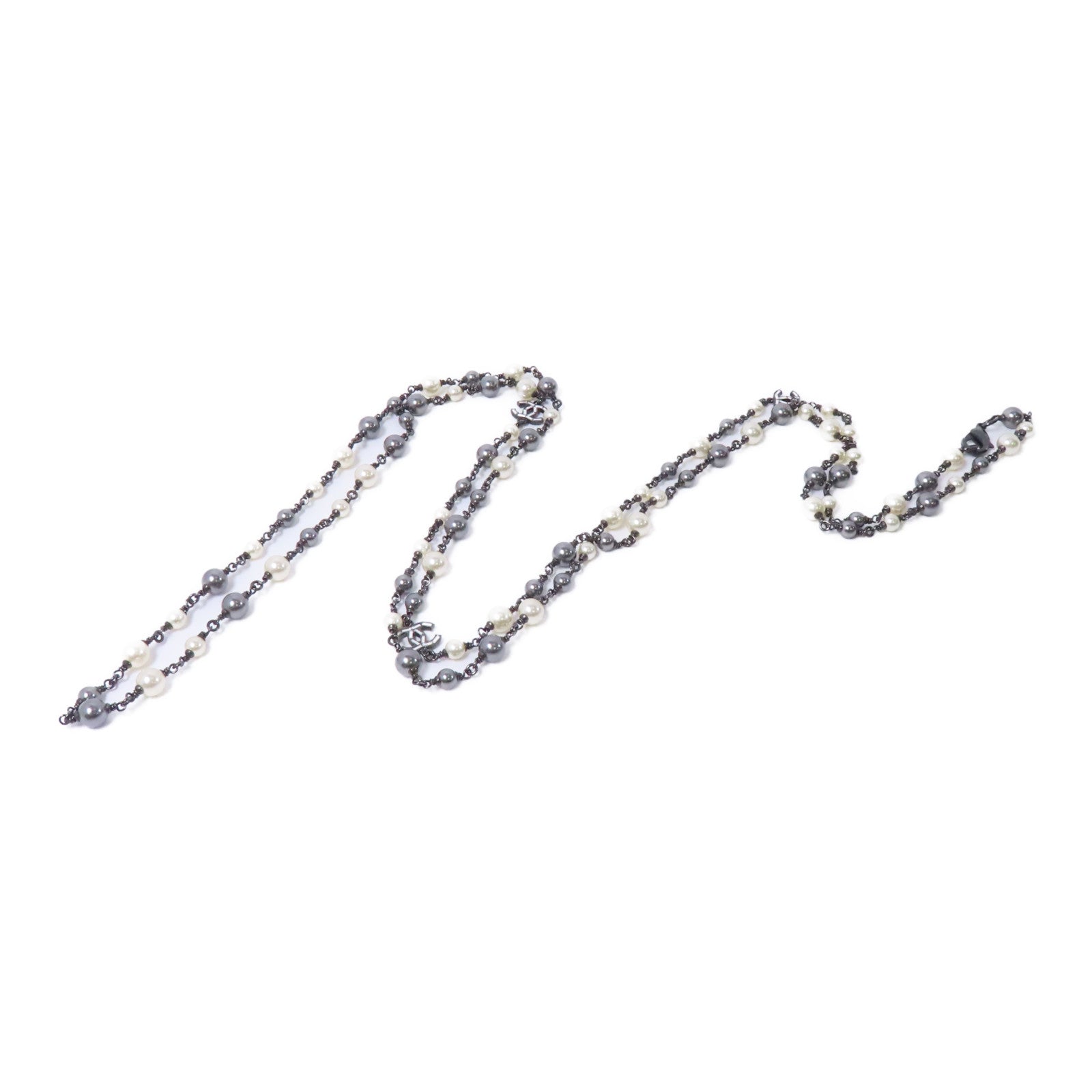 CHANEL 【激減優惠】金屬Necklace項鍊白色/銀色