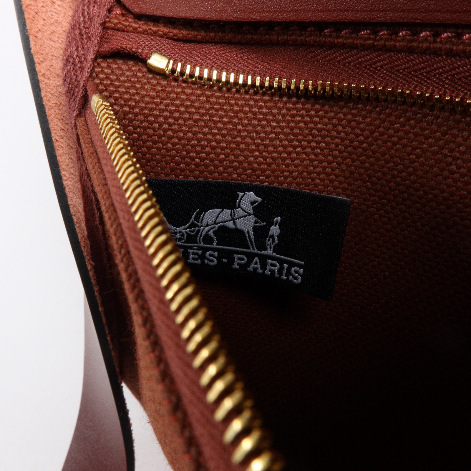 HERMES 帆布/皮革Mini Herbag肩背袋Rouge H