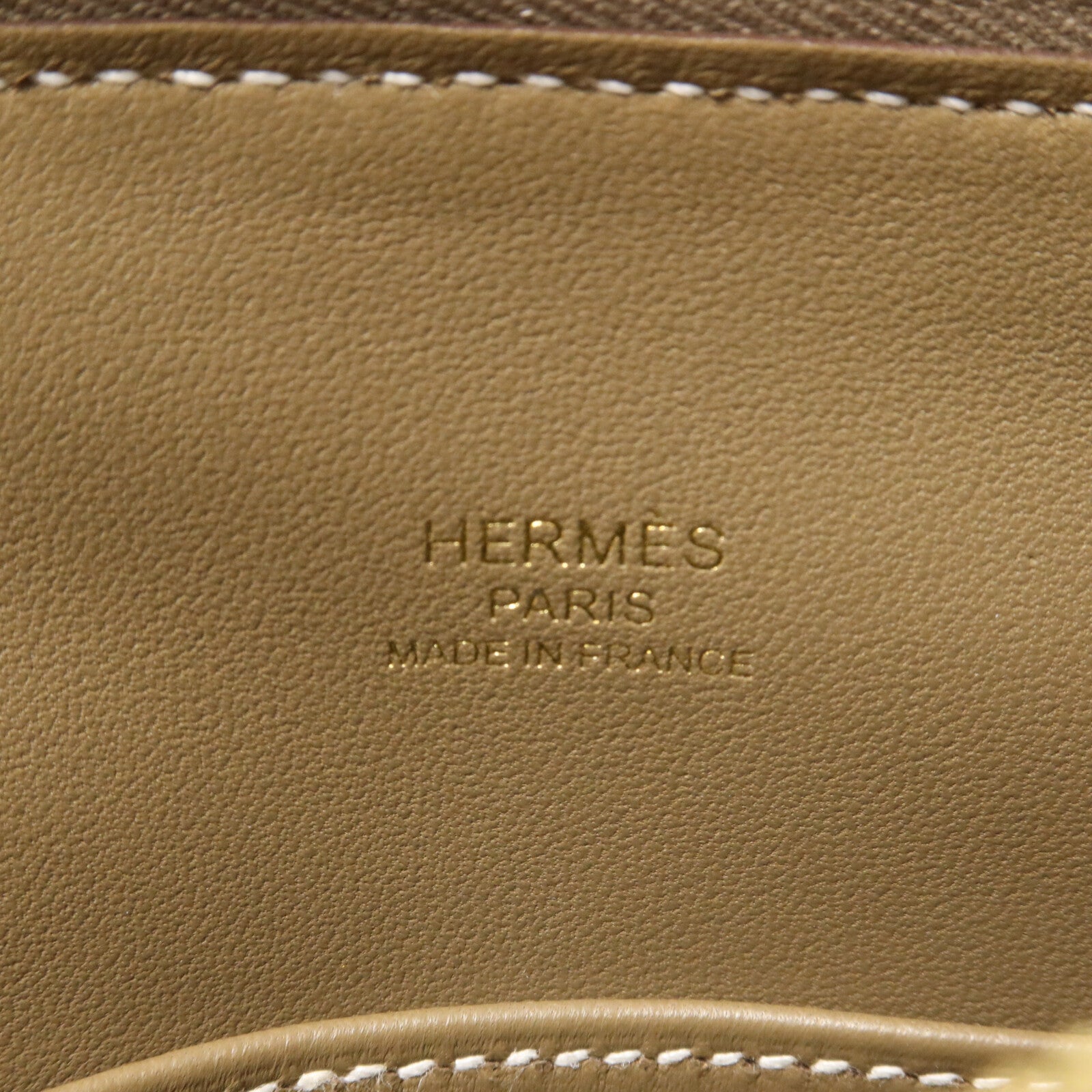 HERMES Chevre皮革Mini Bolide手挽肩背兩用袋Etoupe