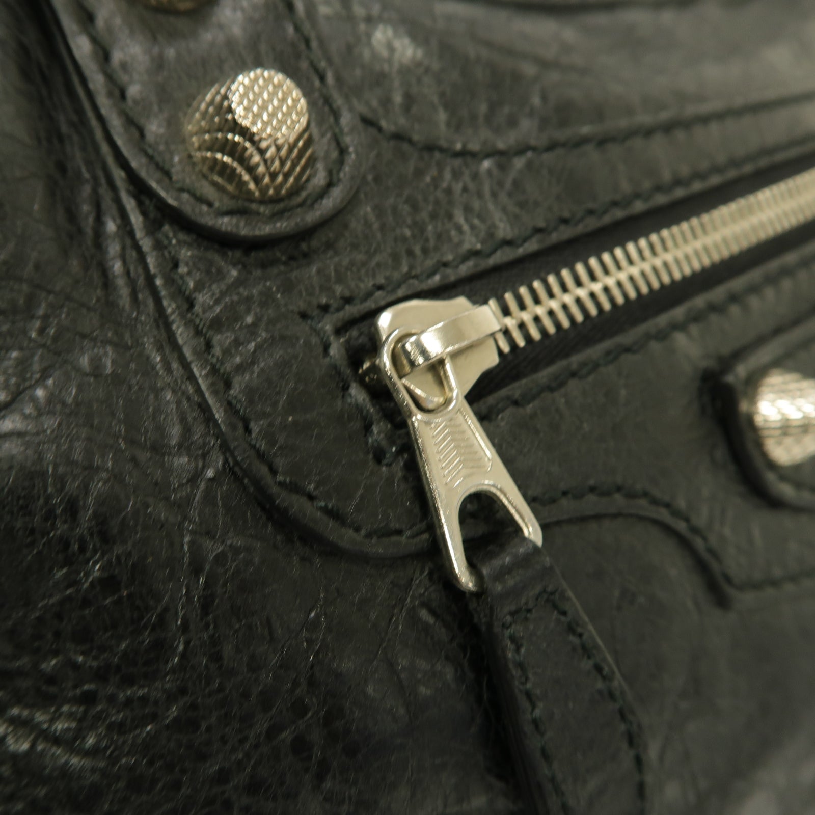BALENCIAGA 牛皮皮革Giant Town銀扣手挽肩背兩用袋白色
