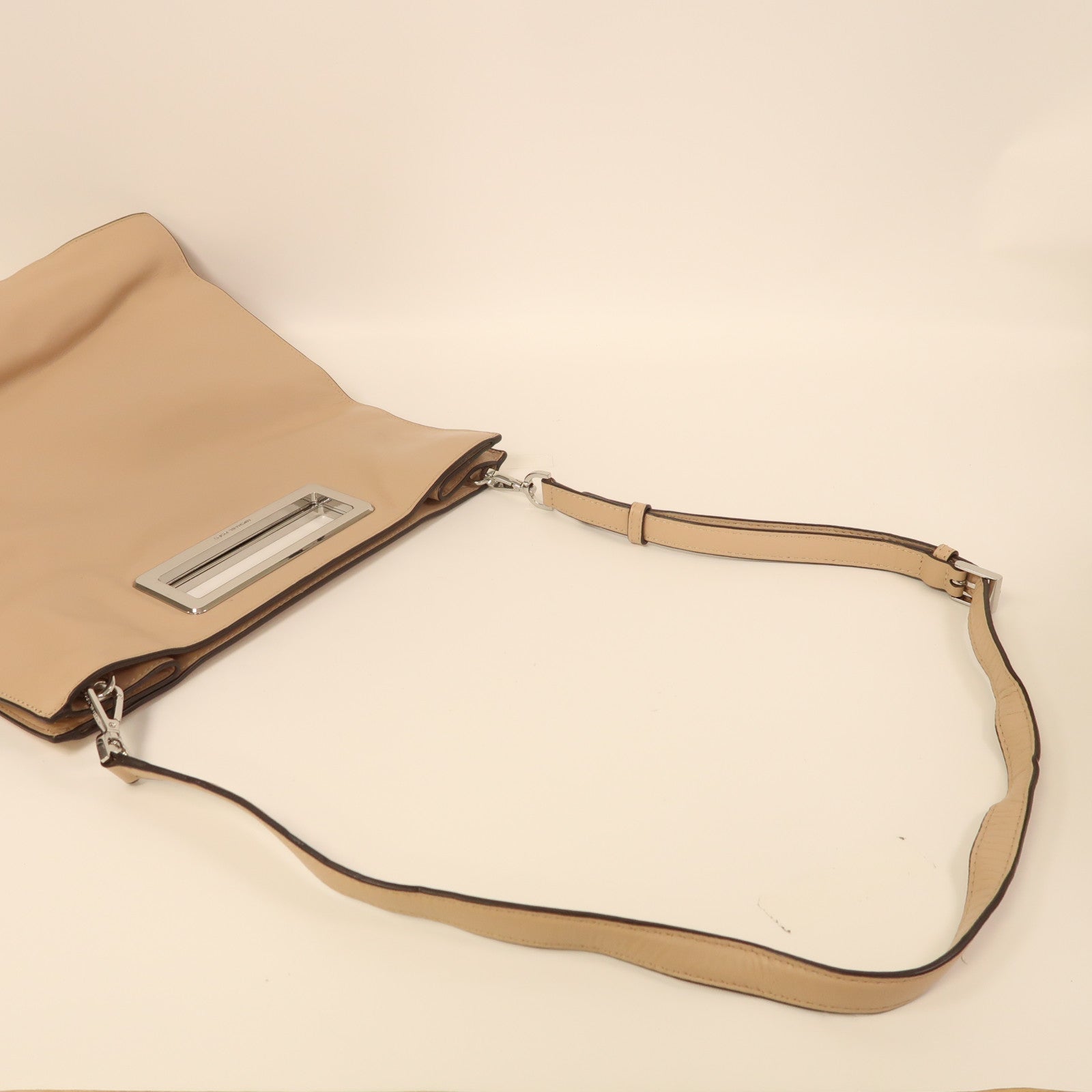 Michael Kors 牛皮皮革2 Way Shoulder銀扣手挽肩背兩用袋粉紅色