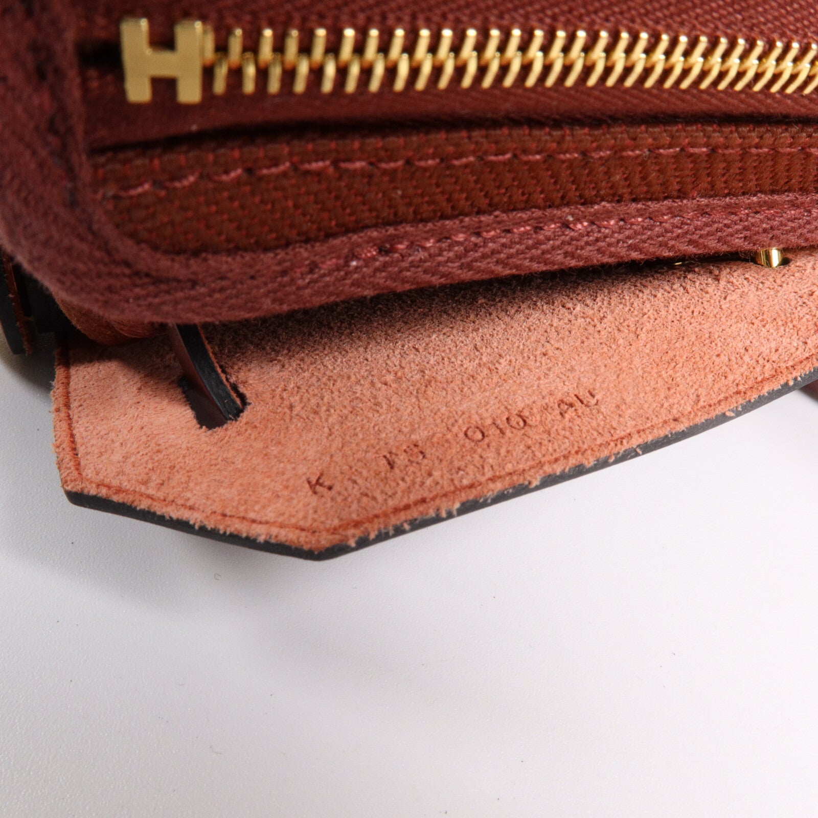 HERMES 帆布/皮革Mini Herbag肩背袋Rouge H