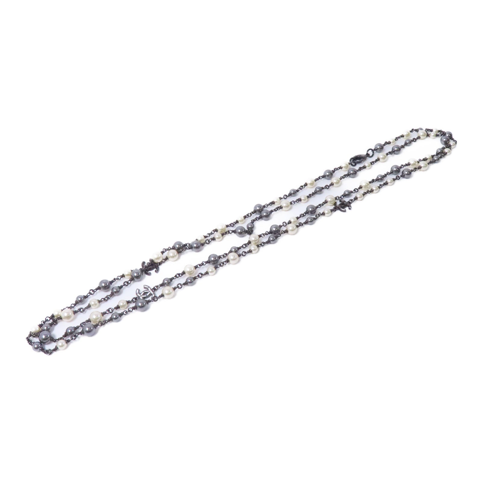 CHANEL 【激減優惠】金屬Necklace項鍊白色/銀色