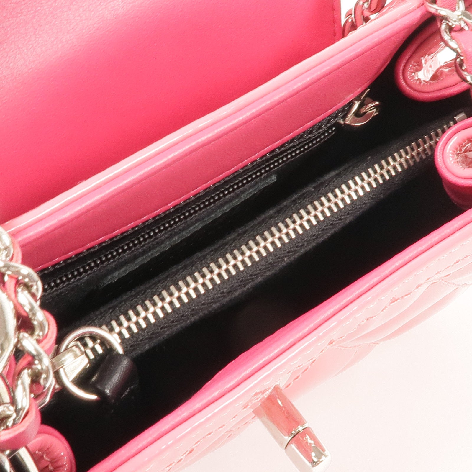 CHANEL 漆皮皮革Chain Shoulder銀扣鏈帶肩背袋
