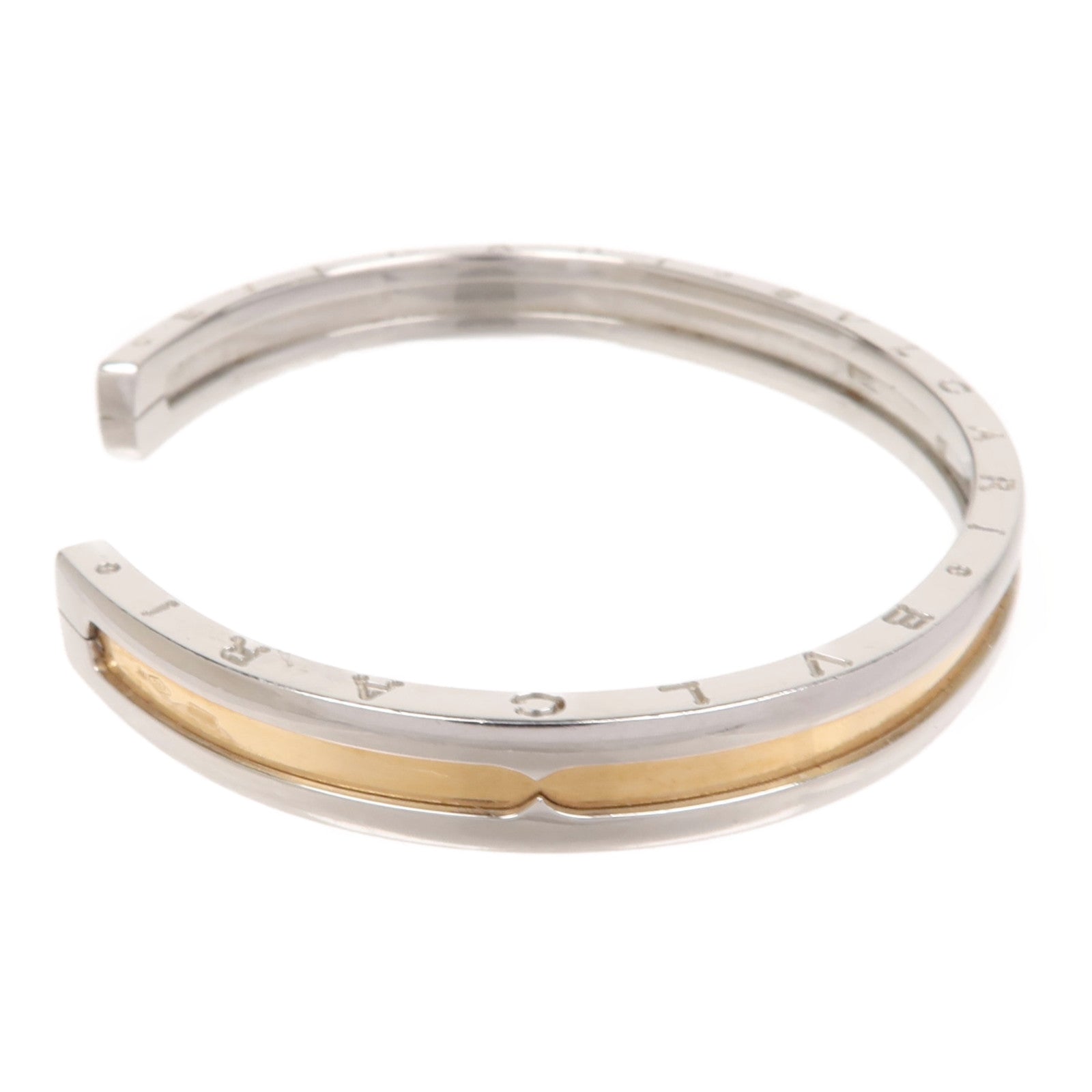 BVLGARI 18K玫瑰金/不鏽鋼Open Bangle手鐲