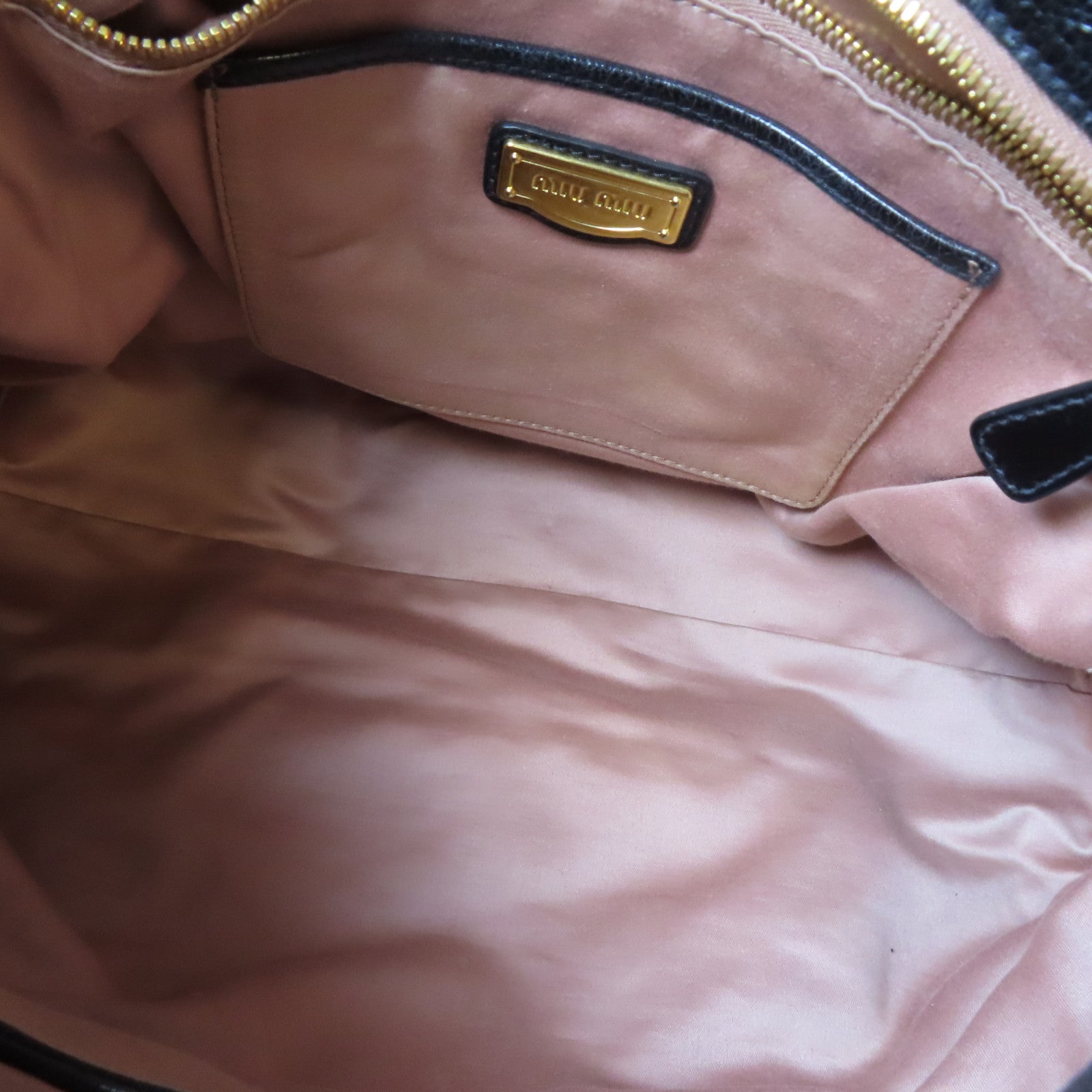 Miu Miu 皮革Shoulder Bag金扣手挽肩背兩用袋黑色