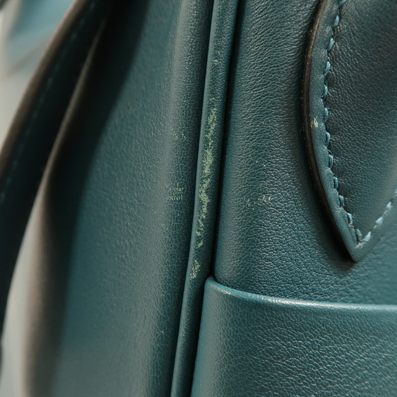 HERMES Swift皮革Lindy 30銀扣手挽肩背兩用袋Bleu De Galice