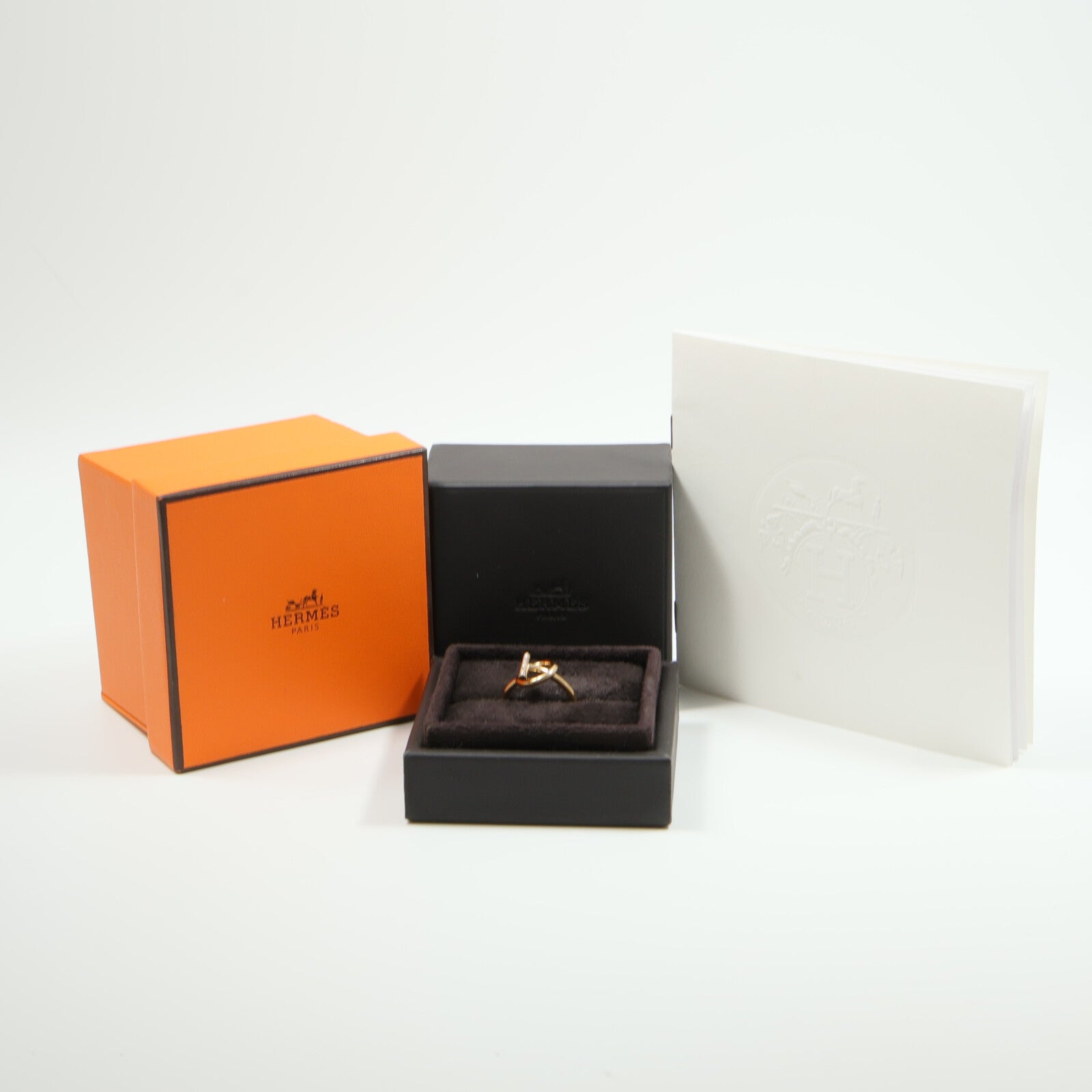HERMES 18K玫瑰金Echappee Ring鑽石戒指