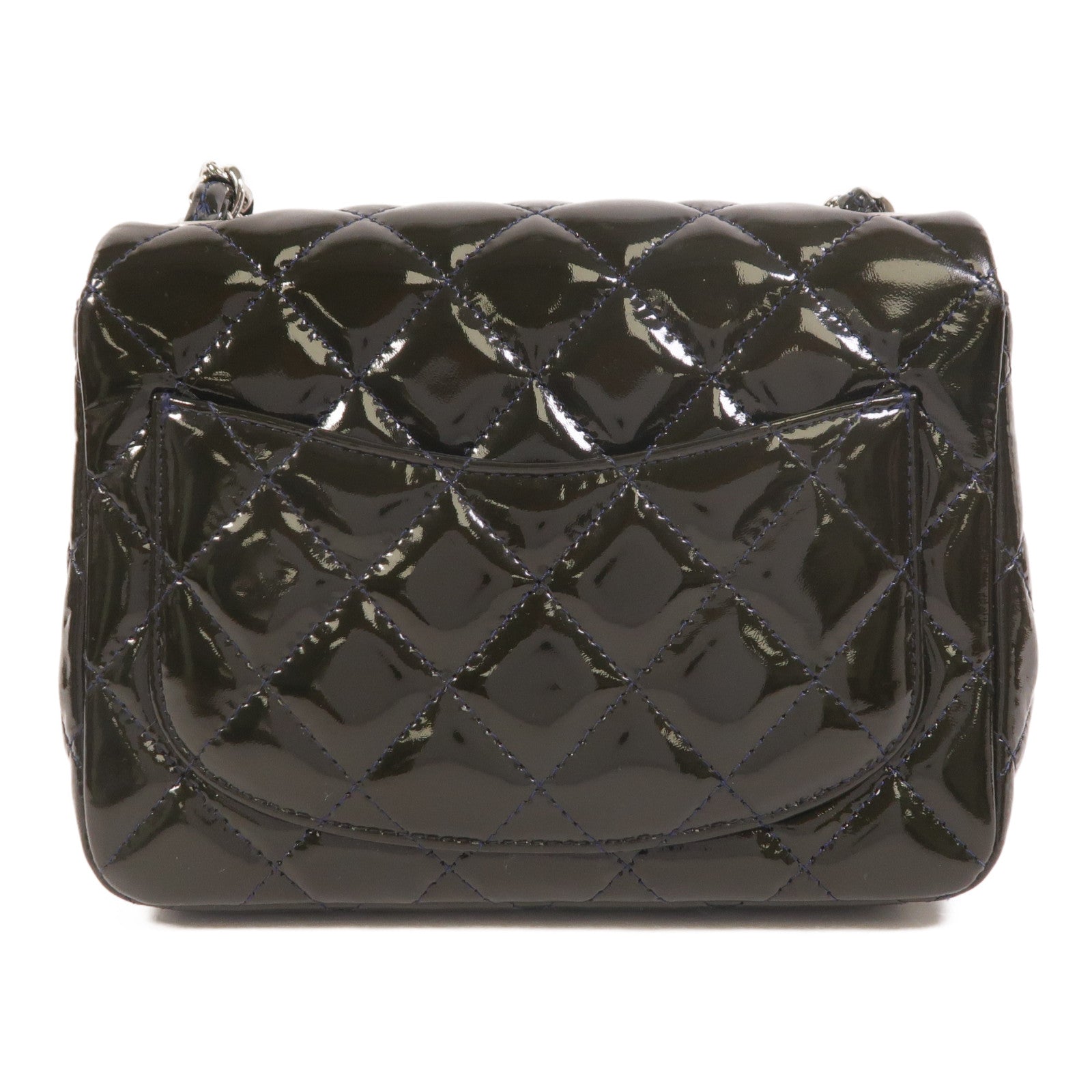 CHANEL 漆皮皮革Mini Classic 17鏈帶肩背袋