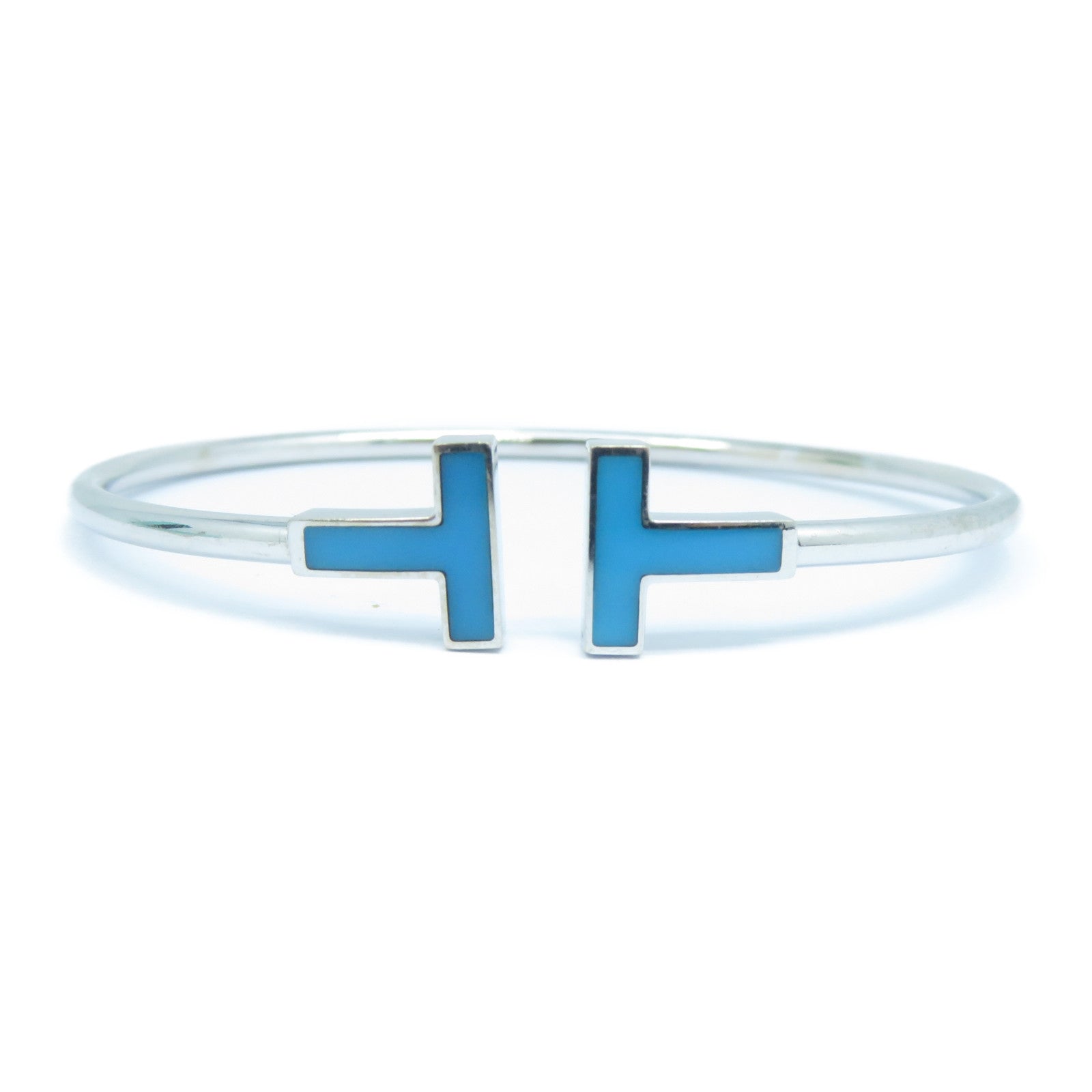 TIFFANY＆CO 【激減優惠】18K白金Turquoise Wire Bracelet手鐲藍色/銀色