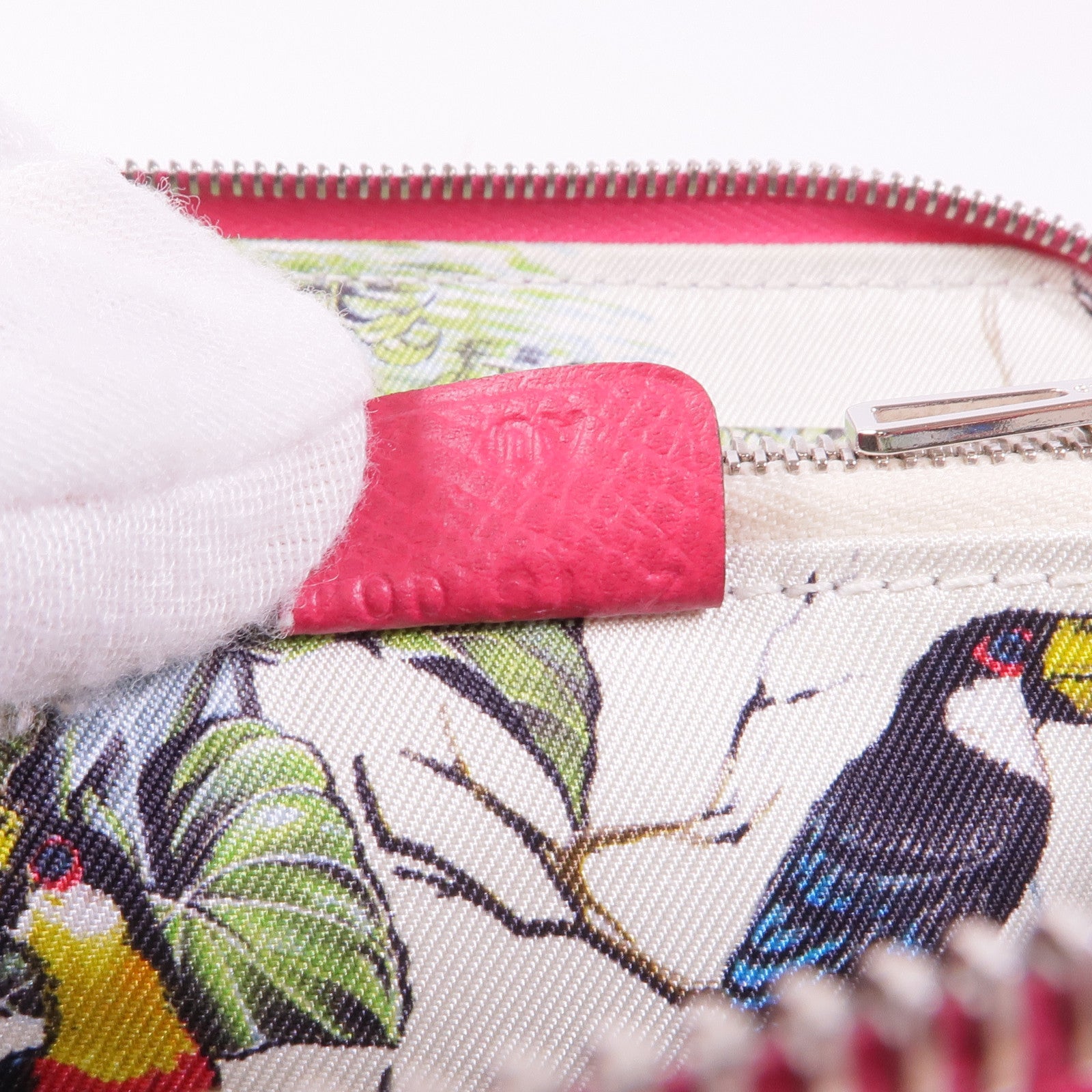 HERMES Epsom皮革Silk'In Compact Wallet銀扣錢包Rose Extreme