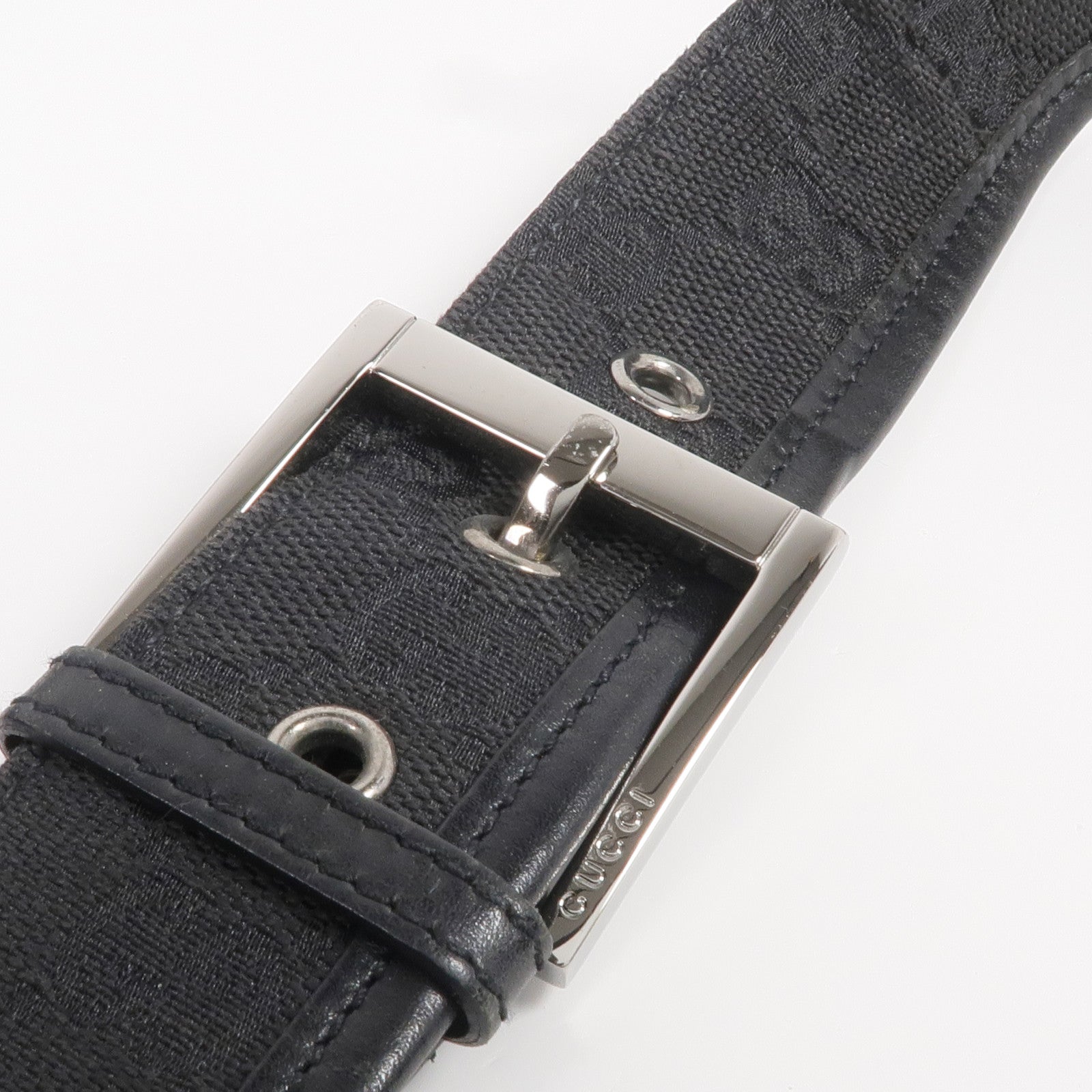 GUCCI 帆布Shoulder Bag銀扣肩背袋