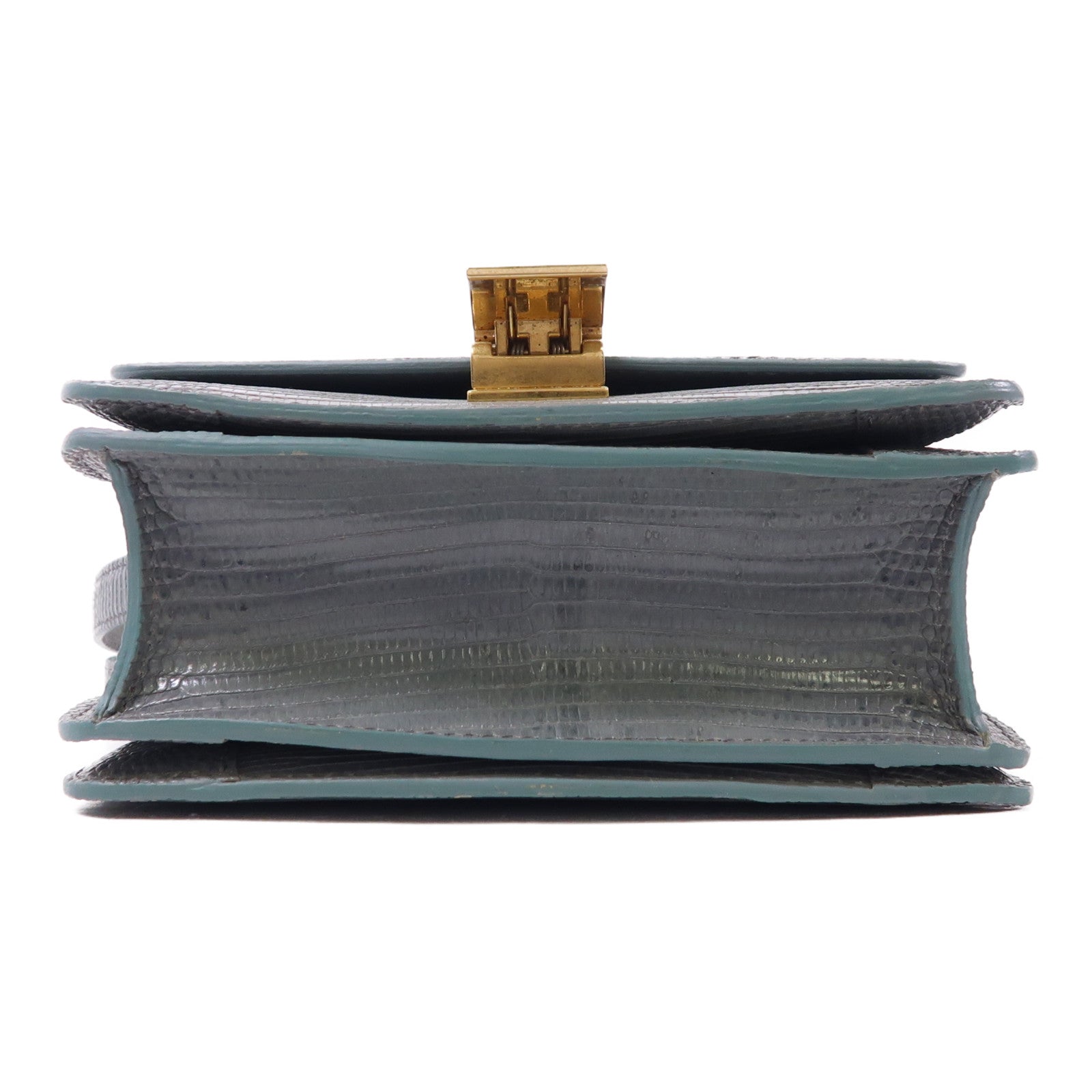 CELINE 蜥蝪皮革Teen Classic Box金扣肩背袋