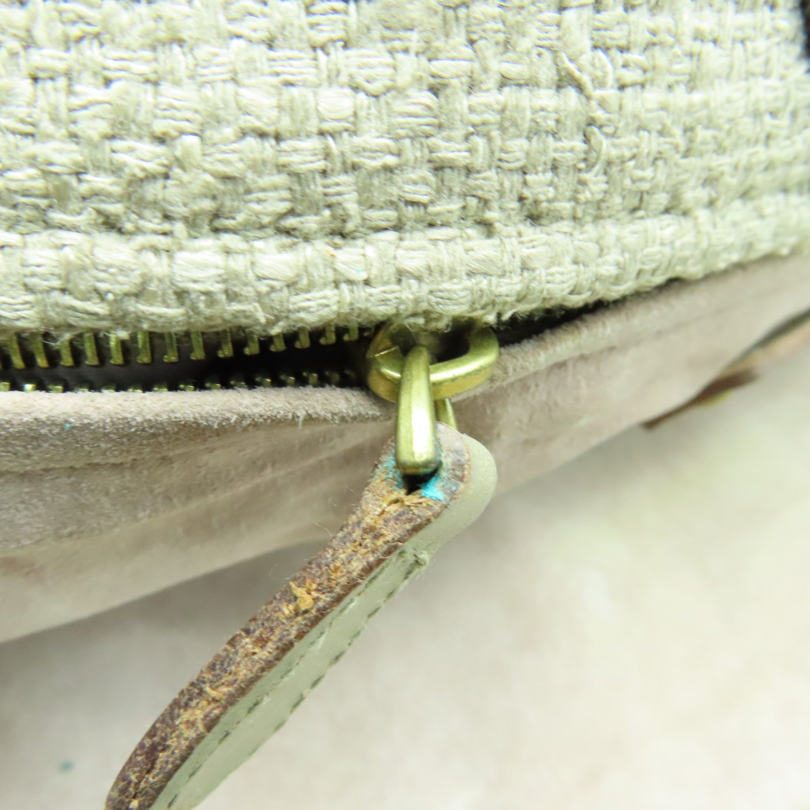 BOTTEGA VENETA 麻質Shoulder Bag金扣肩背袋米色