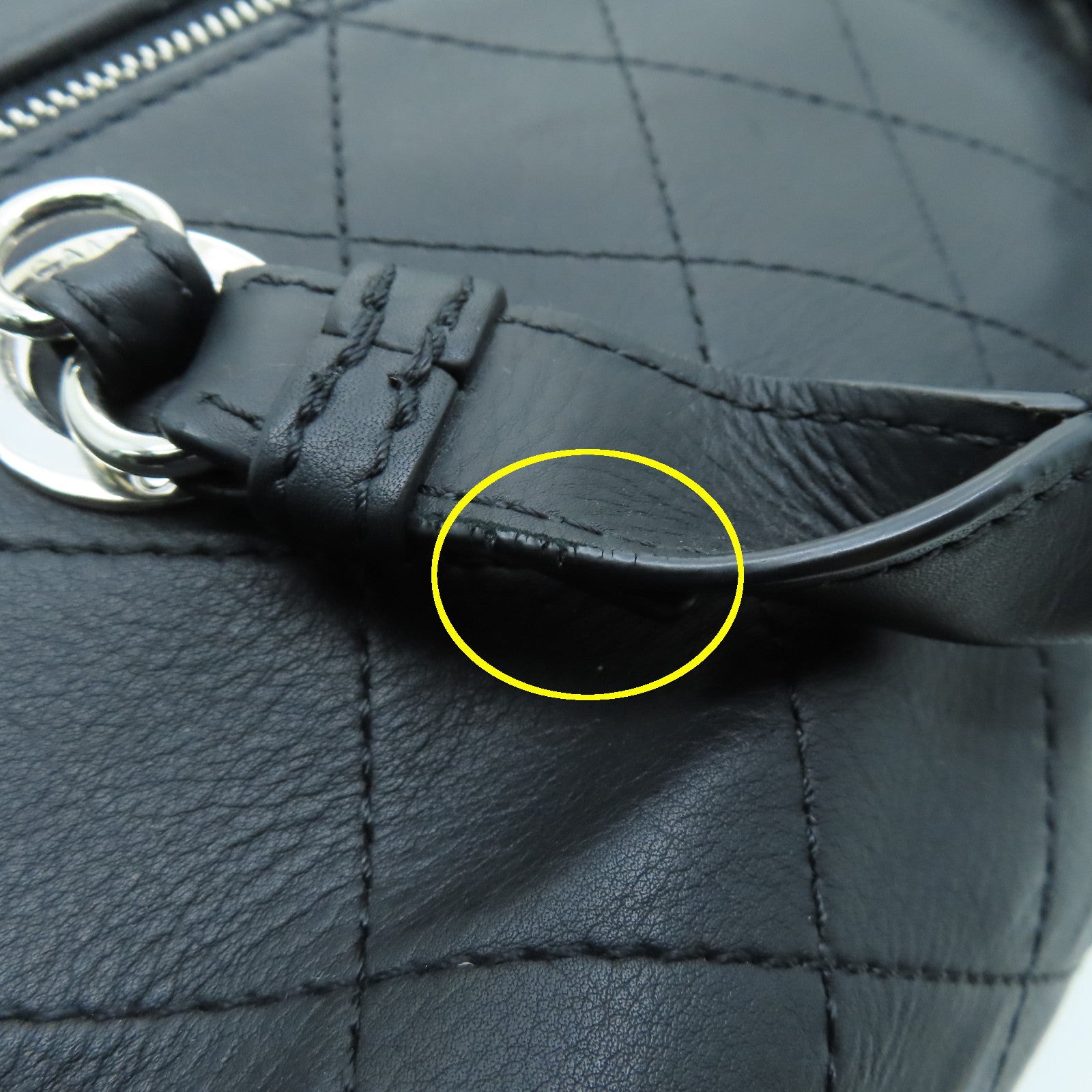 CHANEL 【激減優惠】菱格牛皮皮革Boston Bag銀扣波士頓包黑色