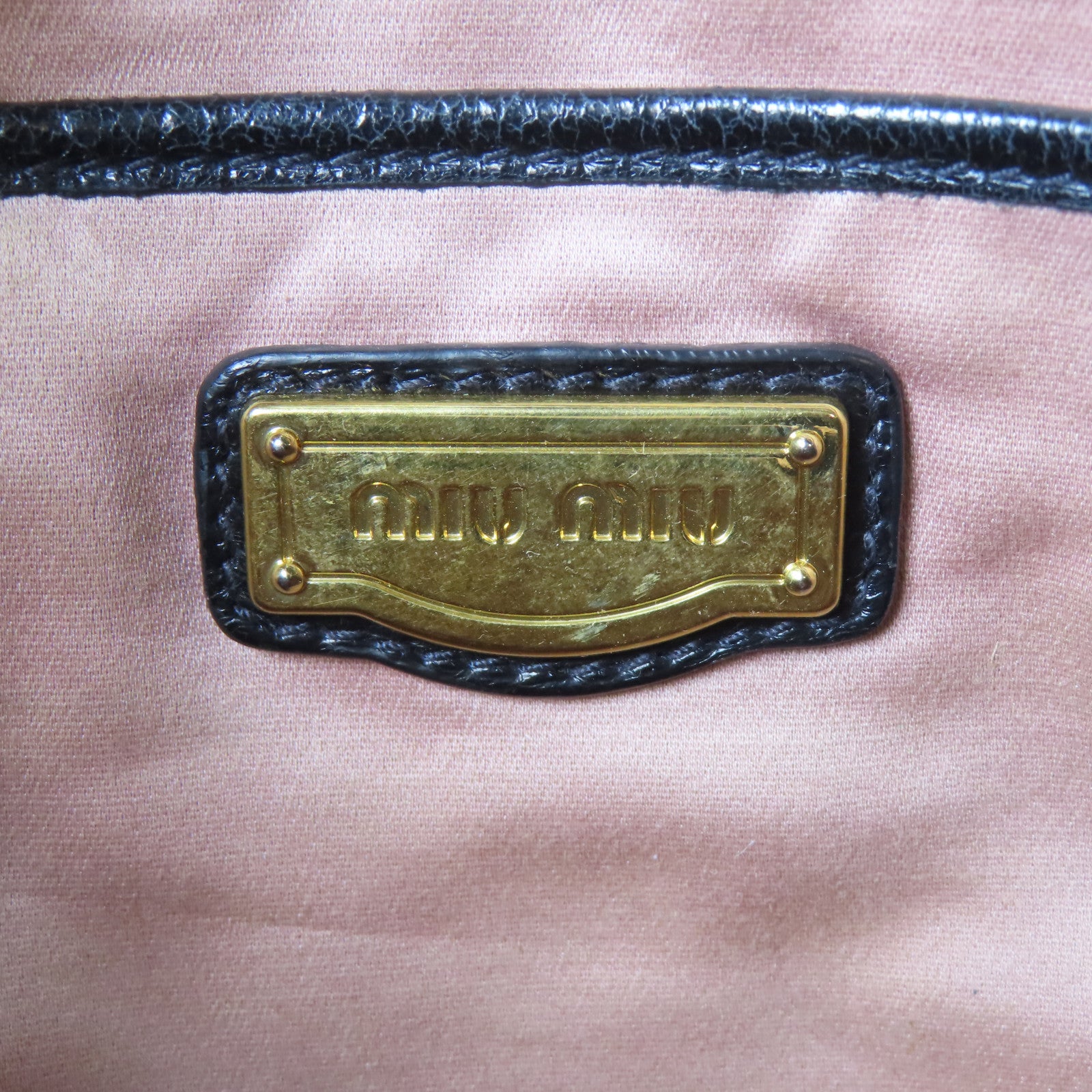 Miu Miu 皮革Shoulder Bag金扣手挽肩背兩用袋黑色