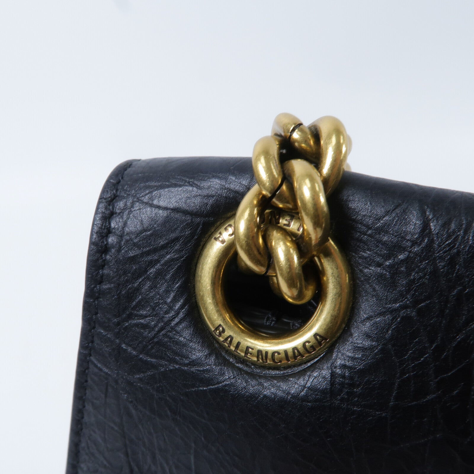 BALENCIAGA 牛皮皮革Crush Mrdium鏈帶肩背袋