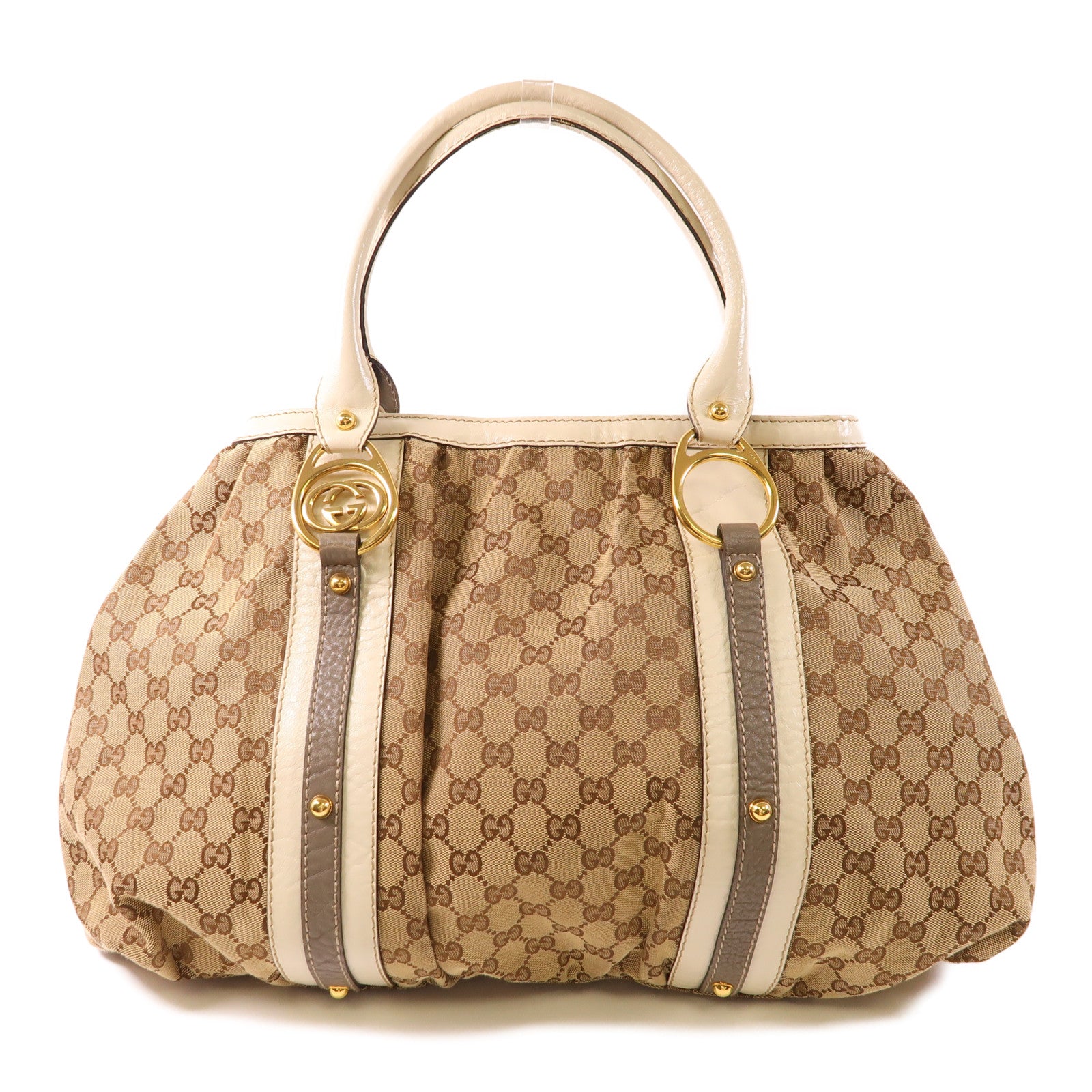 GUCCI 【激減優惠】帆布Interlocking GG Tote Bag金扣肩背袋