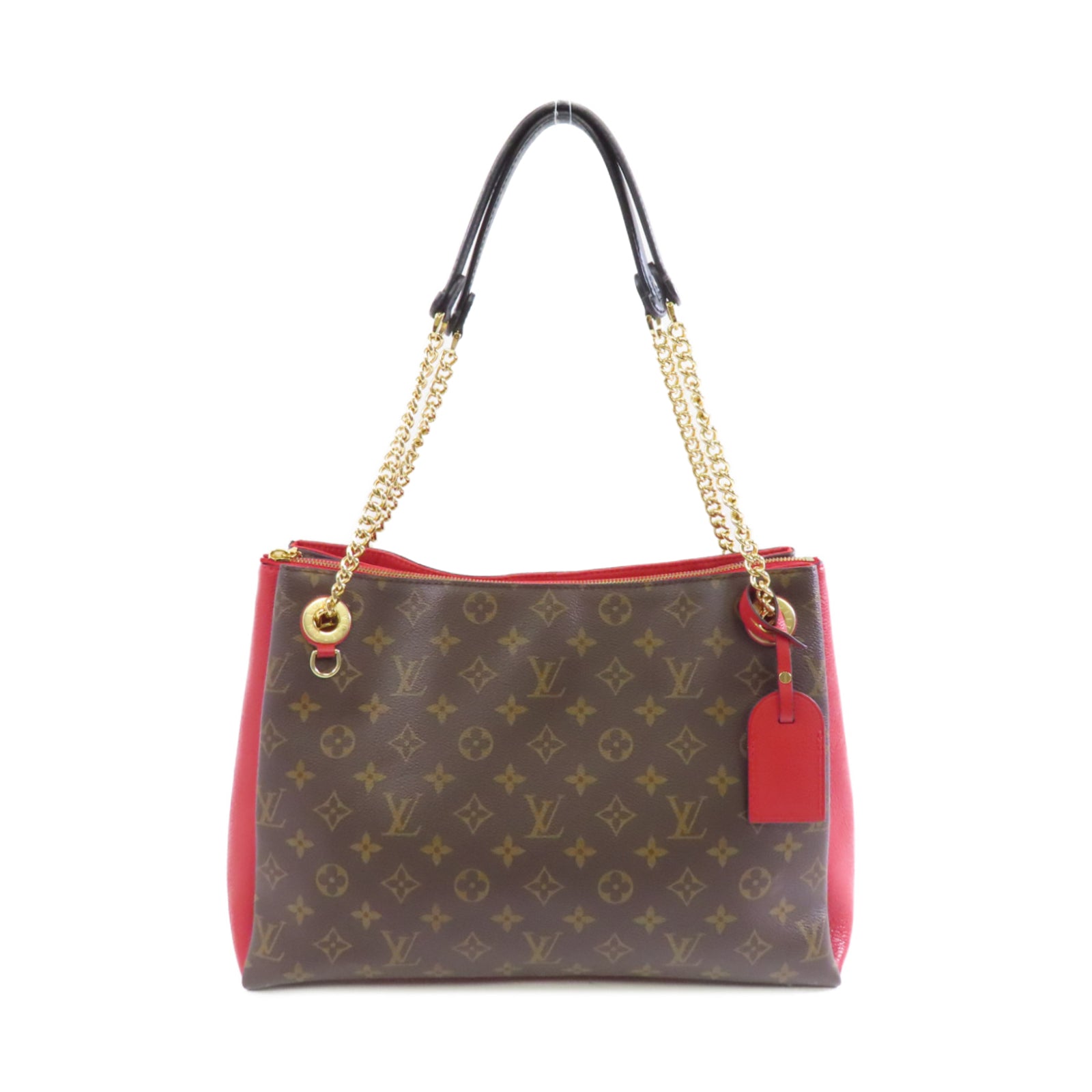 LOUIS VUITTON Monogram Surene MM金扣鏈帶肩背袋啡色
