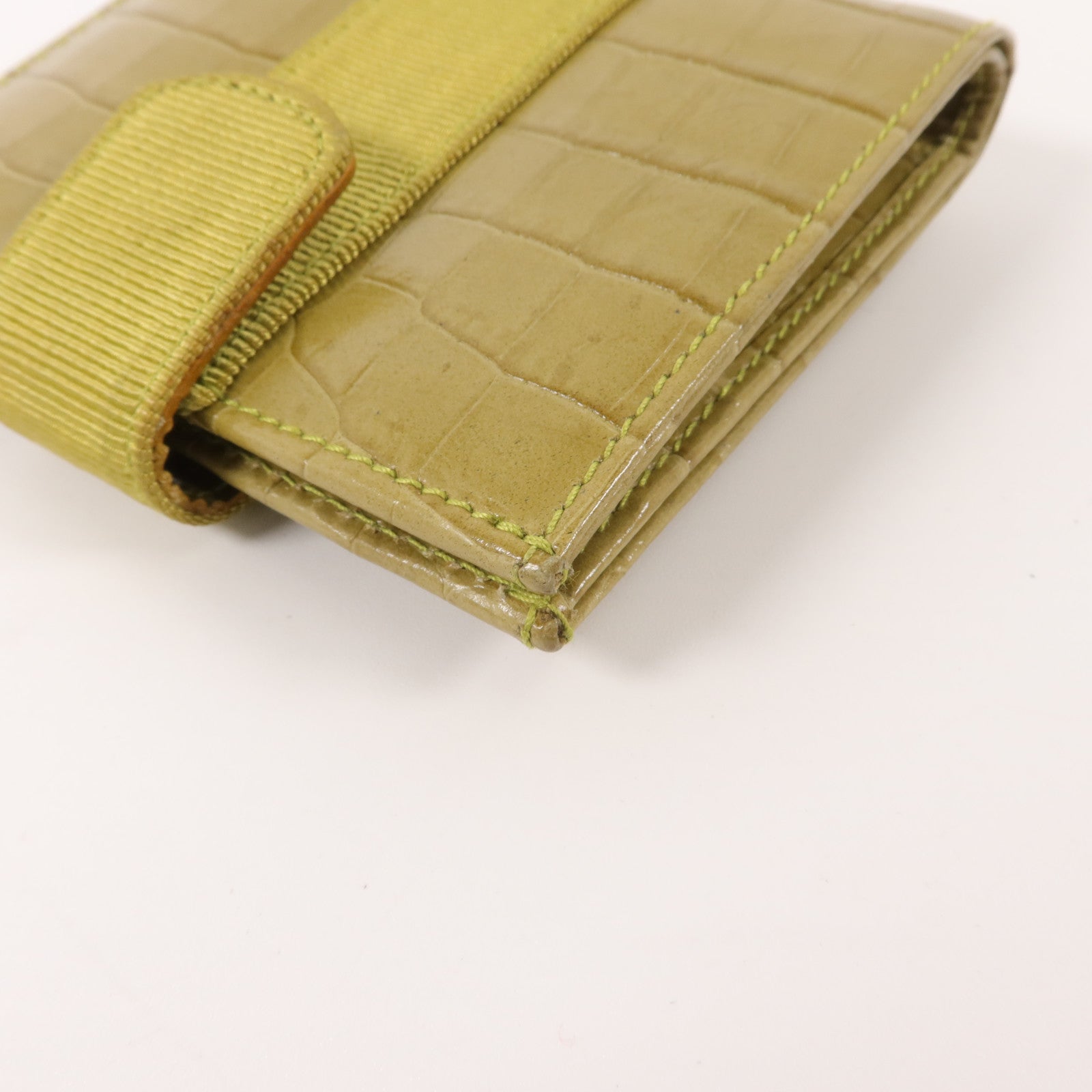 Salvatore Ferragamo 牛皮皮革Vara Bow Crocodile-Embossed Wallet錢包