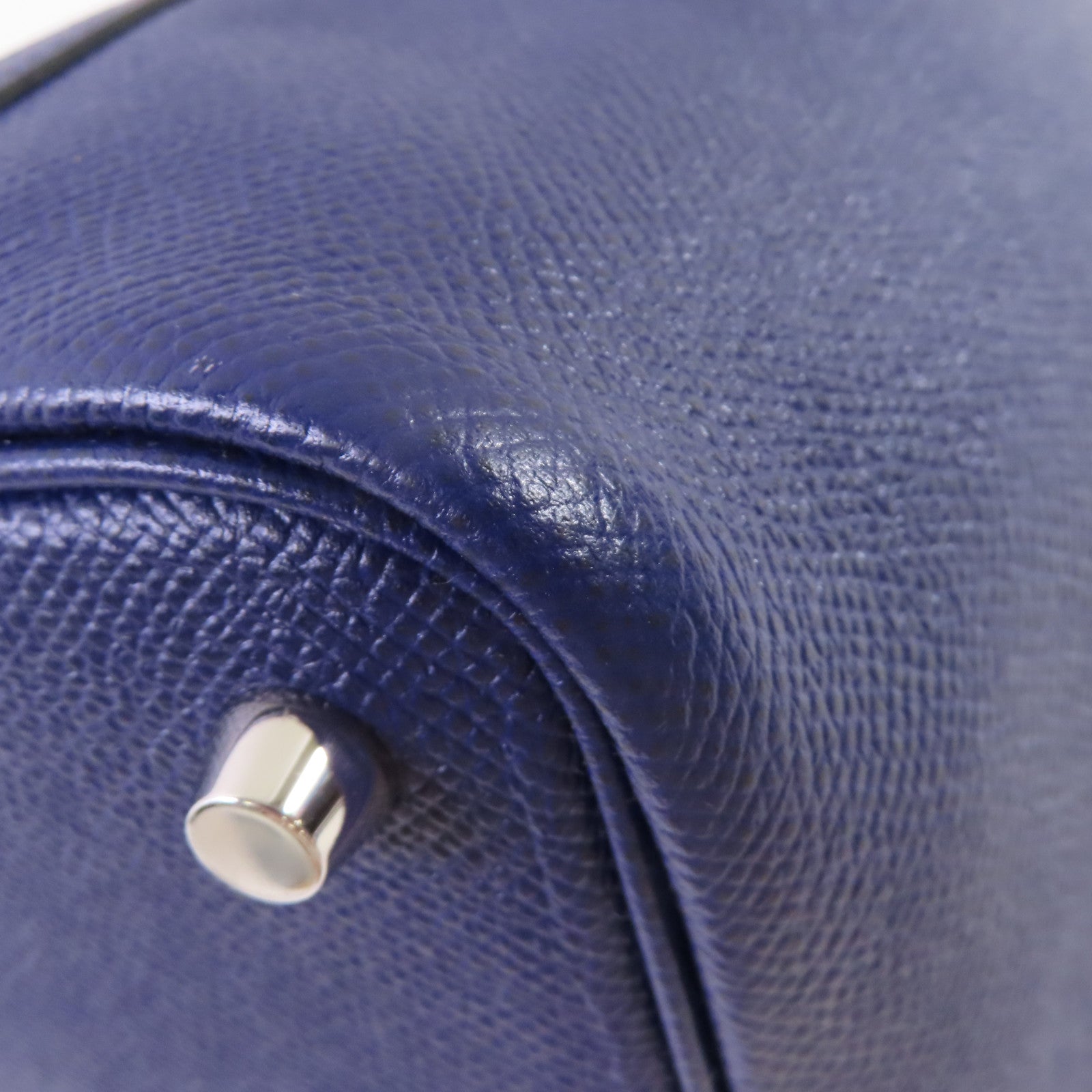 HERMES Epsom皮革Picotin PM Tote Bag銀扣手挽袋藍色