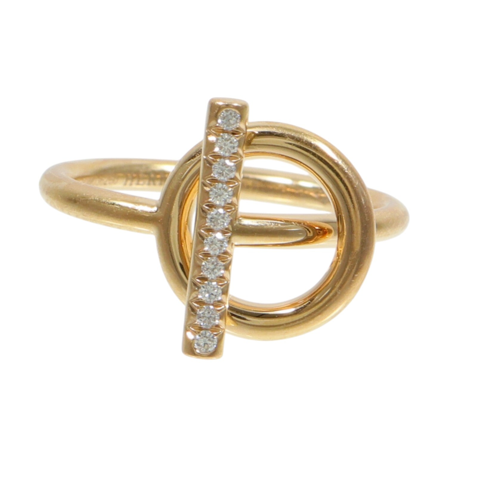 HERMES 18K玫瑰金Echappee Ring鑽石戒指