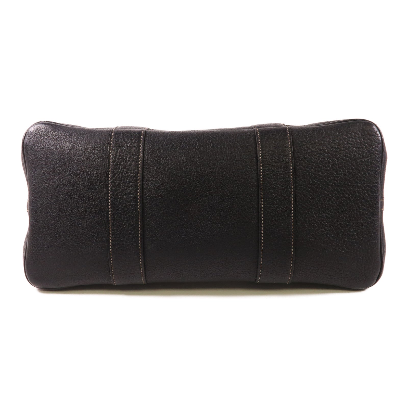 HERMES 【激減優惠】帆布GardenParty PM銀扣肩背袋Black/White