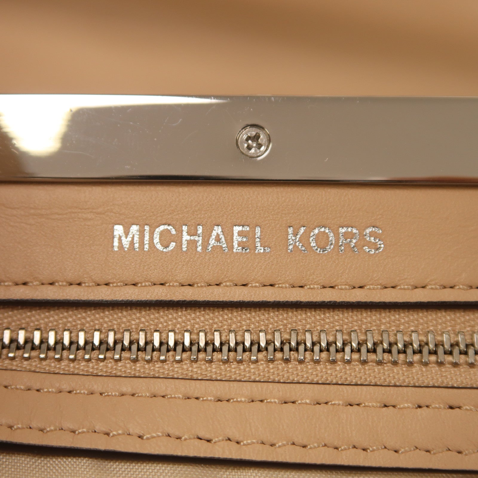 Michael Kors 牛皮皮革2 Way Shoulder銀扣手挽肩背兩用袋粉紅色